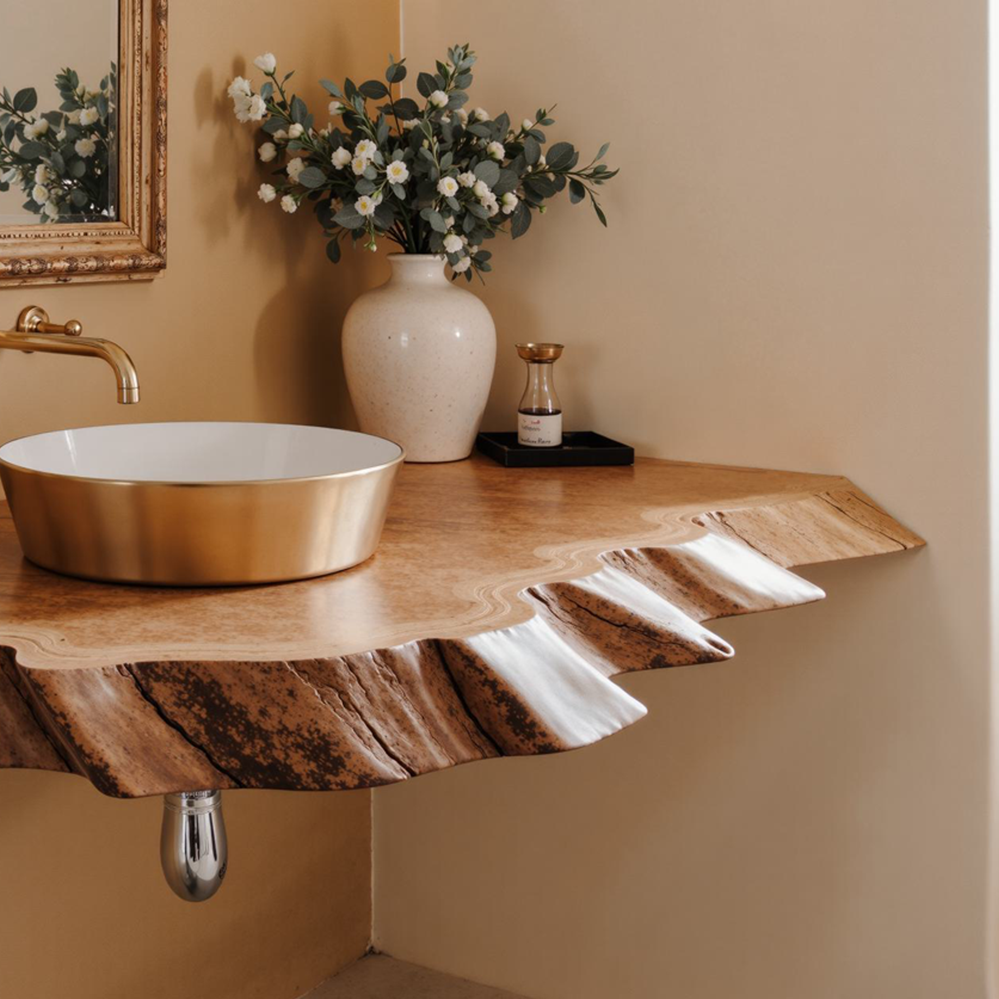 Rustic Floating Bathroom Vanity Shelf SILDTBRV092