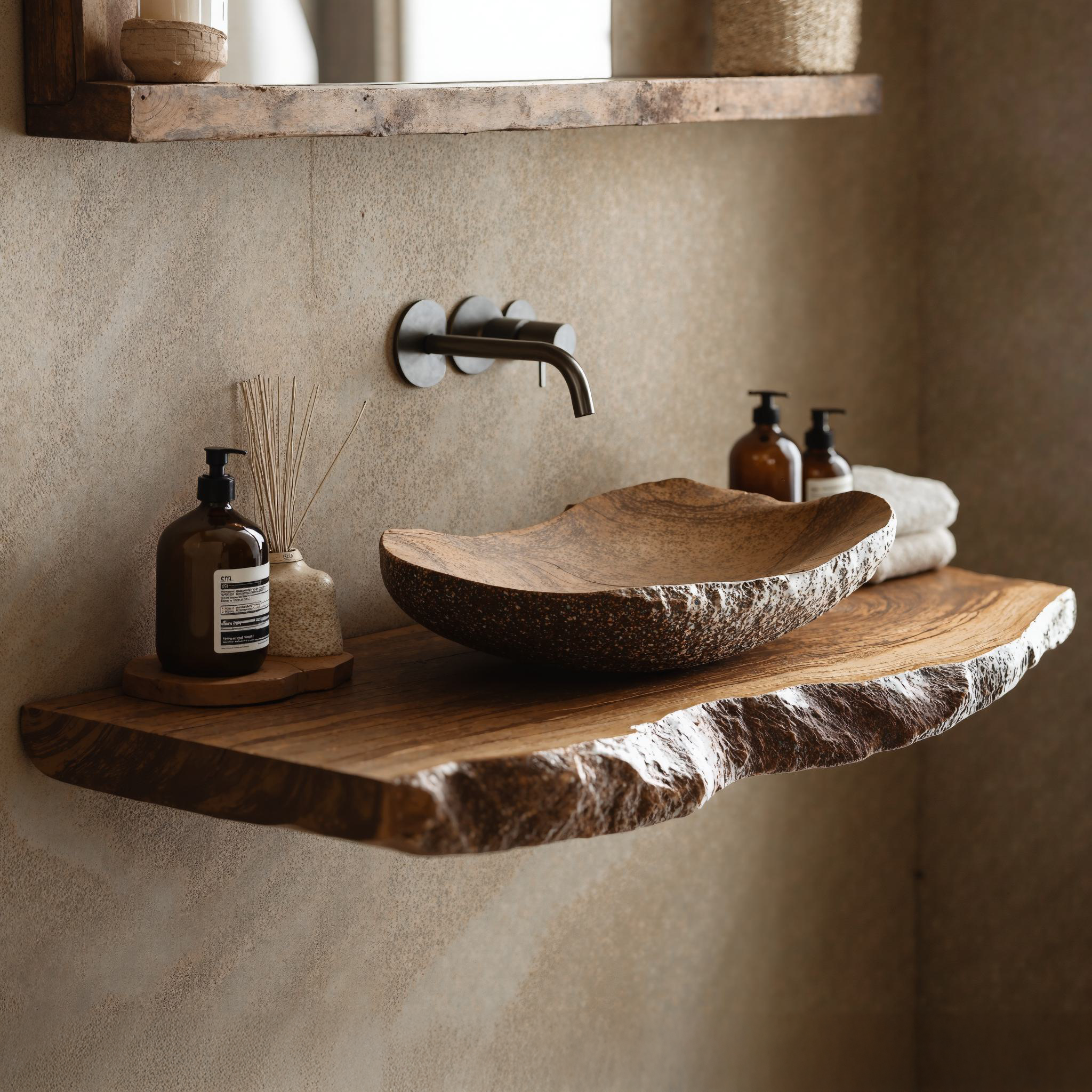 Live Edge Bathroom Vanity Shelf SILDTBRV022