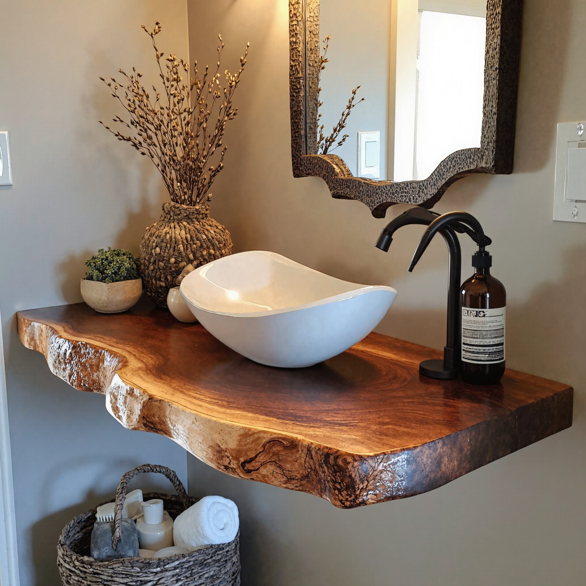 Handcrafted Bathroom Vanity Shelf Rustic SILDTBRV036