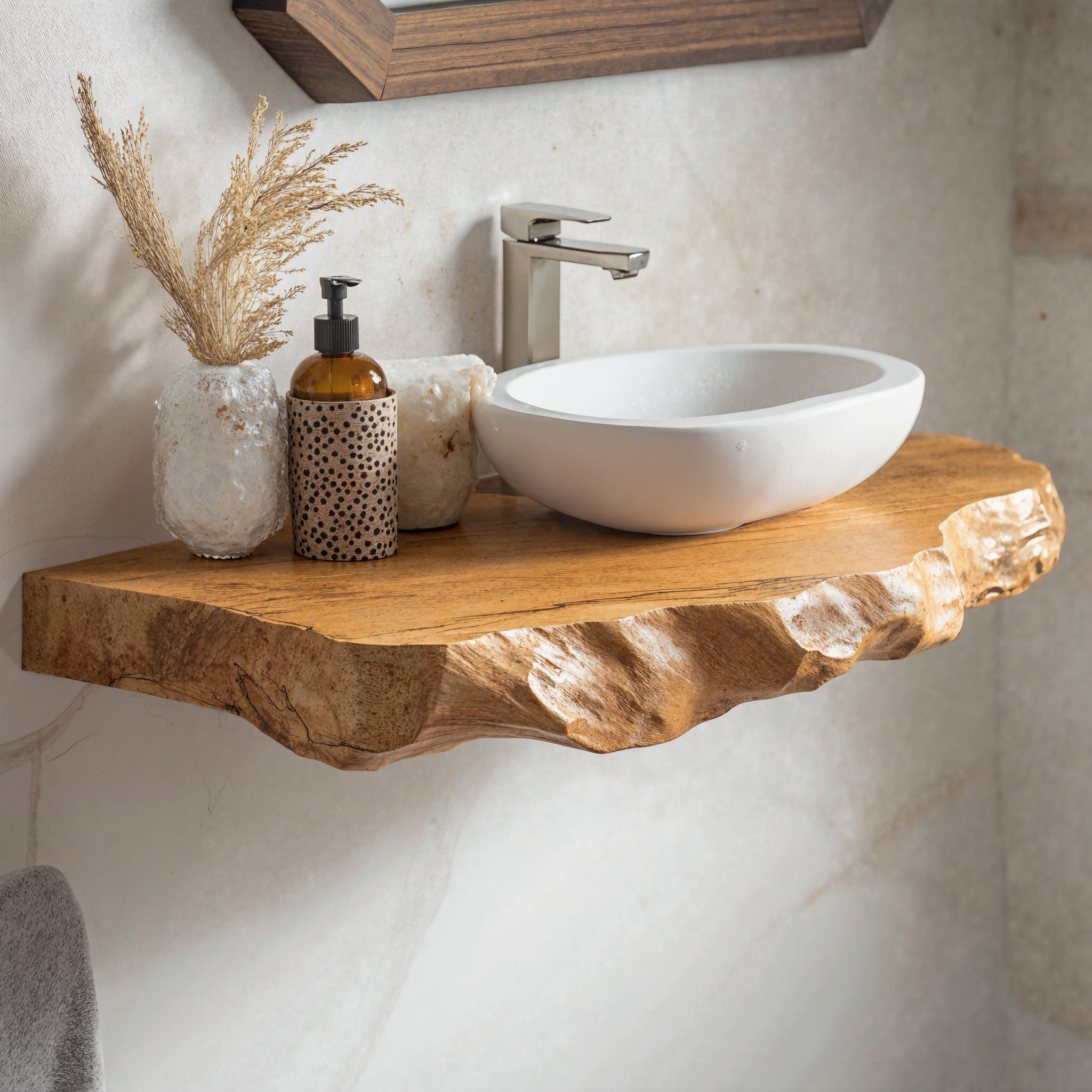 Rustic Floating Bathroom Vanity Shelf SILDTBRV043