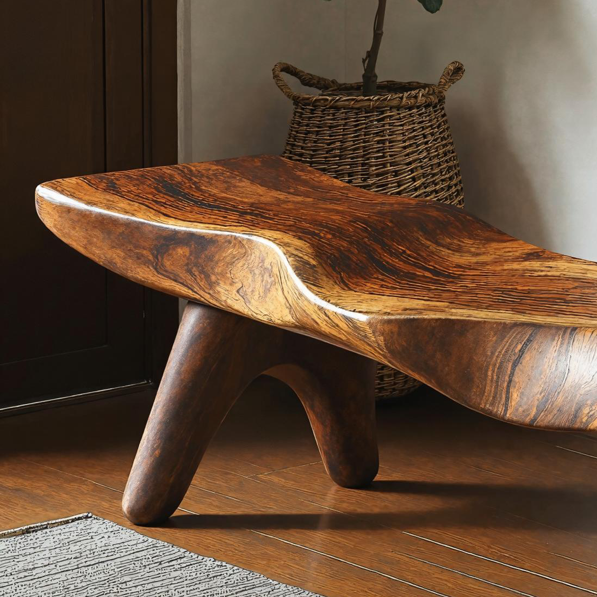 Trendy Wood Bench With Natural Finish For Modern Living SILDTWB015