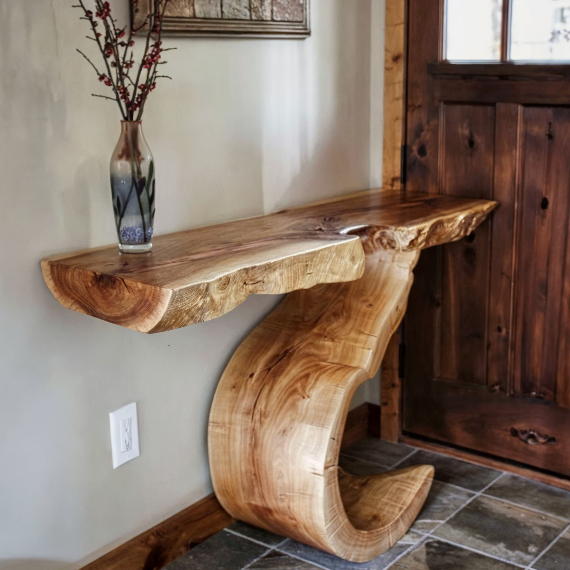 Rustic Natural Wood Console Table SINLCS019