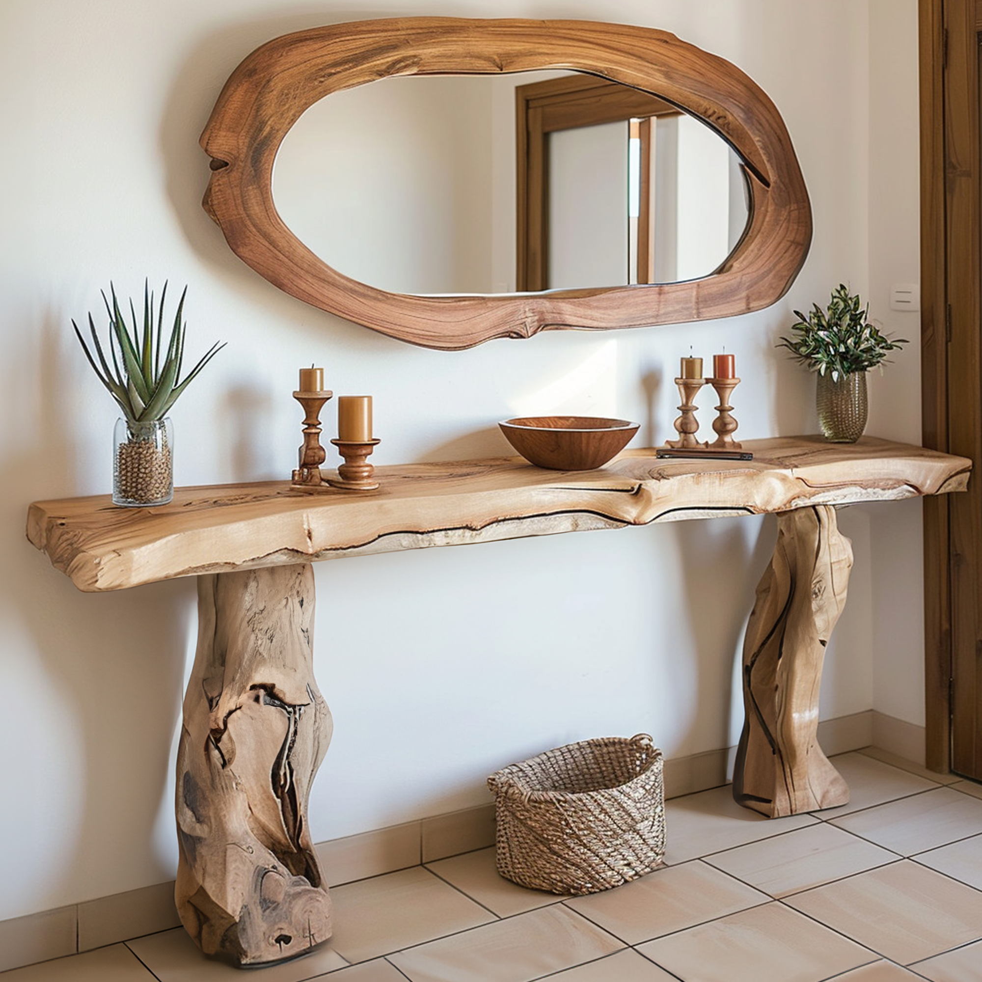 Live Edge Table Reclaimed Wood Console Table SINLCS011