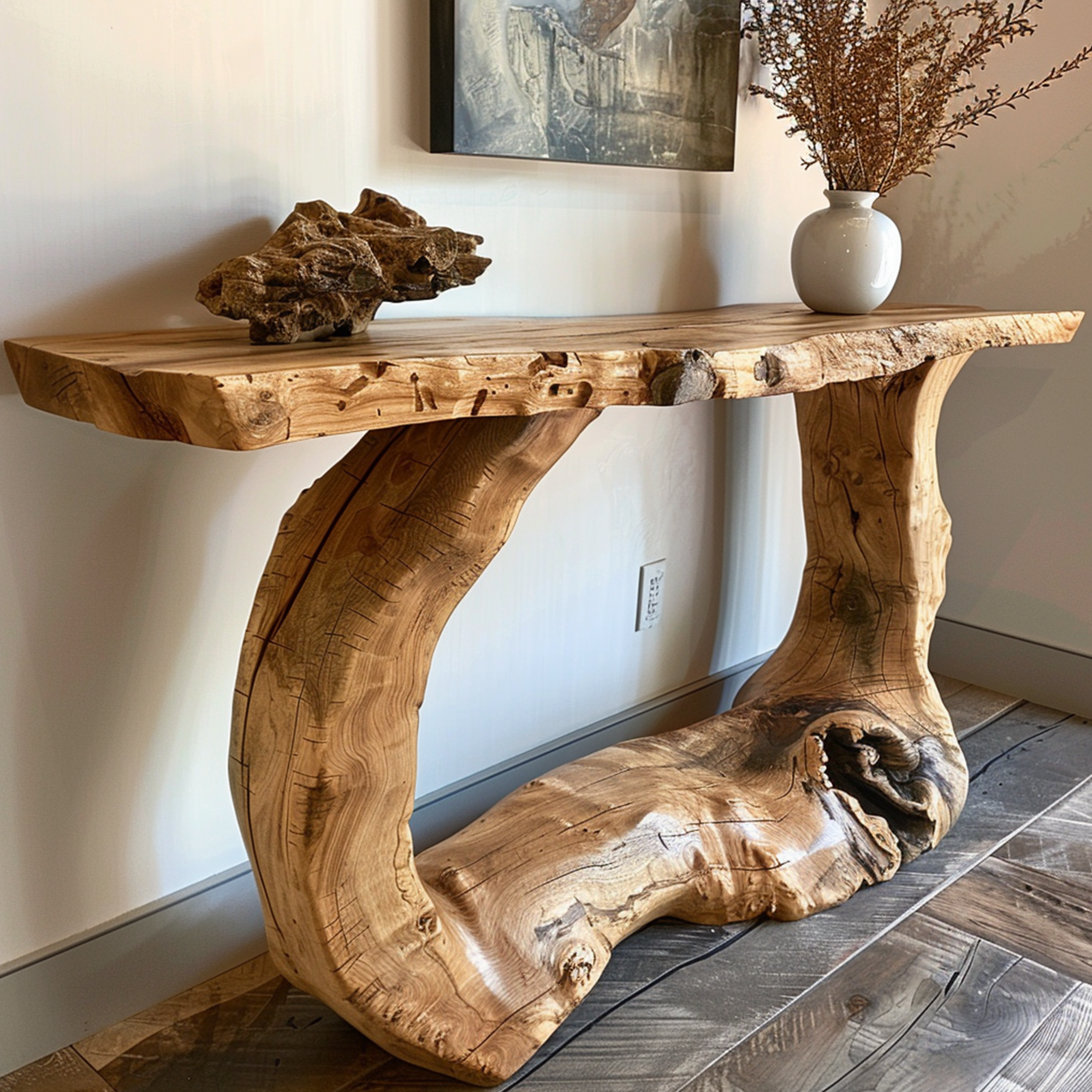 Handmade Rustic Natural Wood Console Table SINLCS002