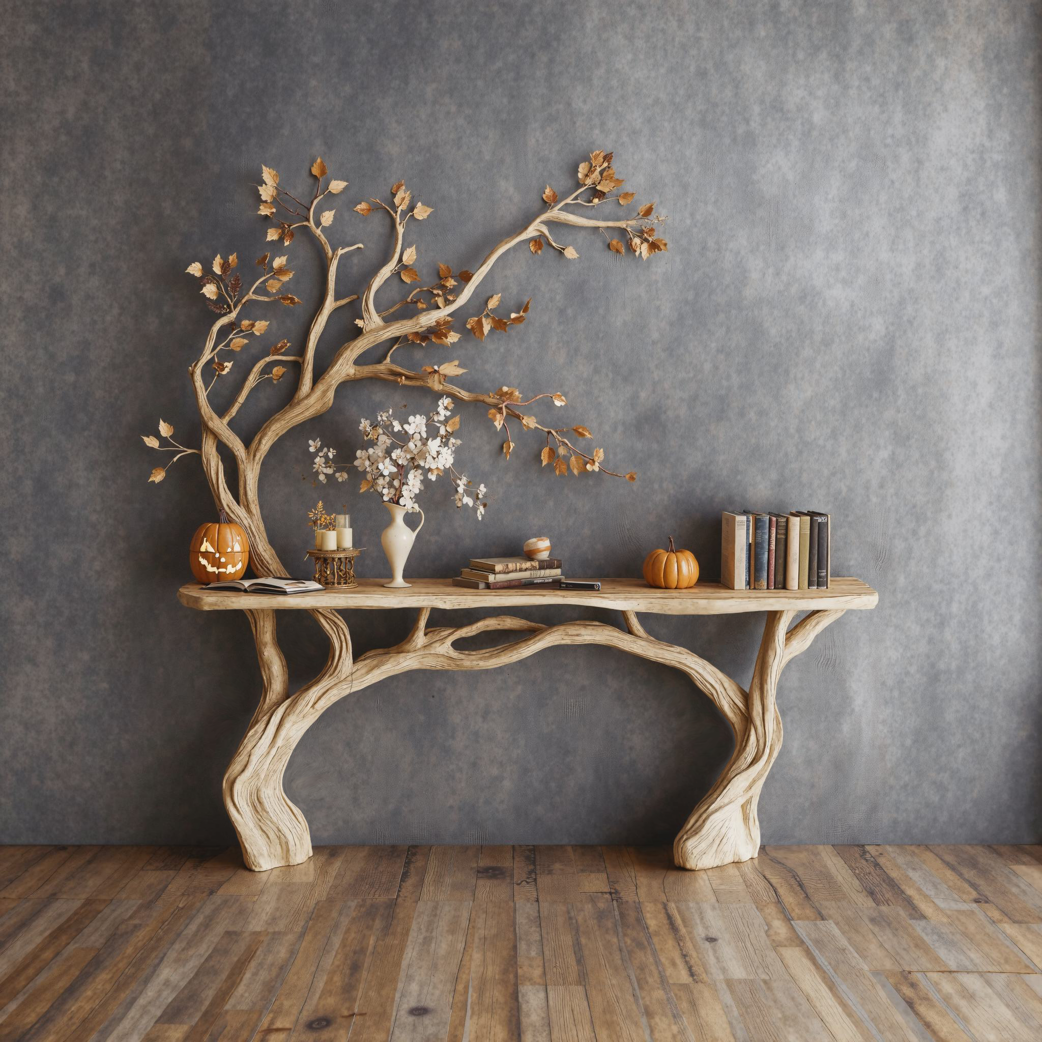 Driftwood Console Table Solid Wood Table Halloween Decor SINLHW003