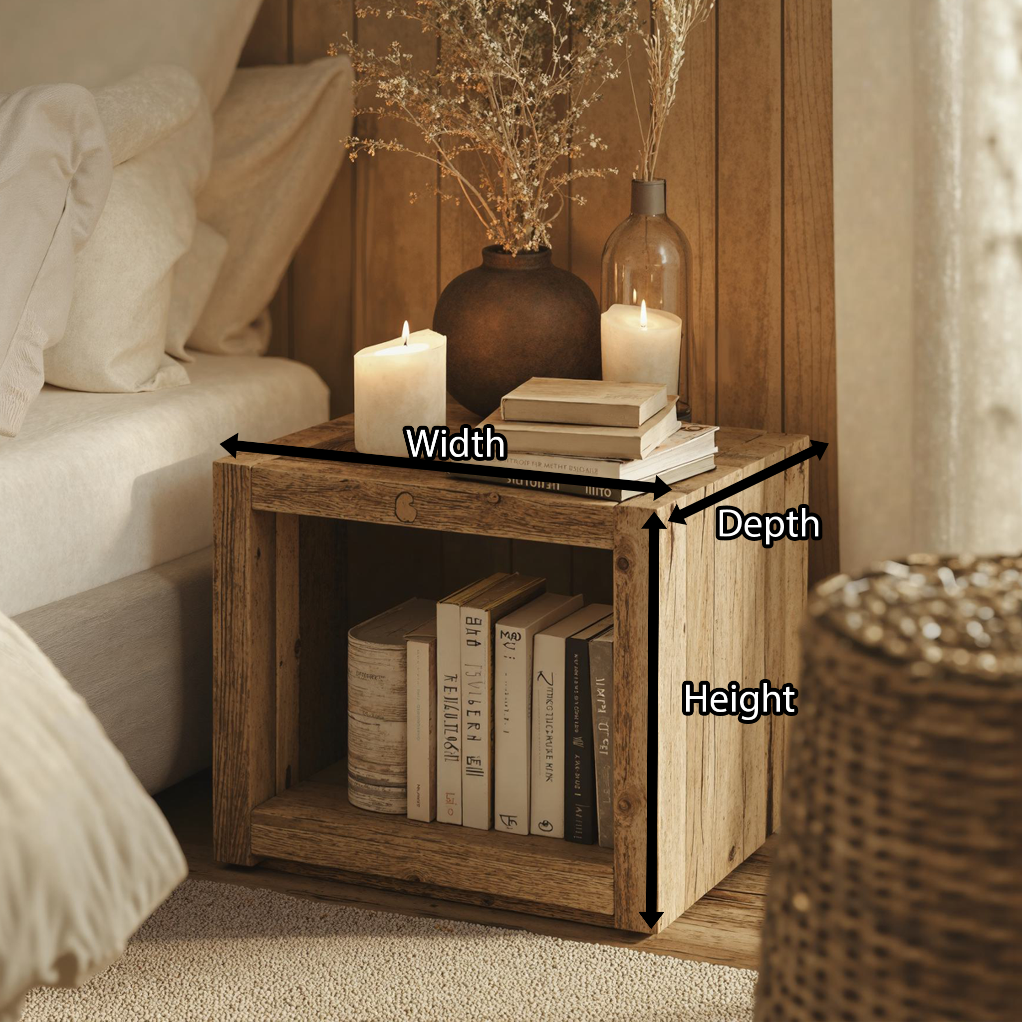 Standing Nightstand With Storage Space SILDTNS019