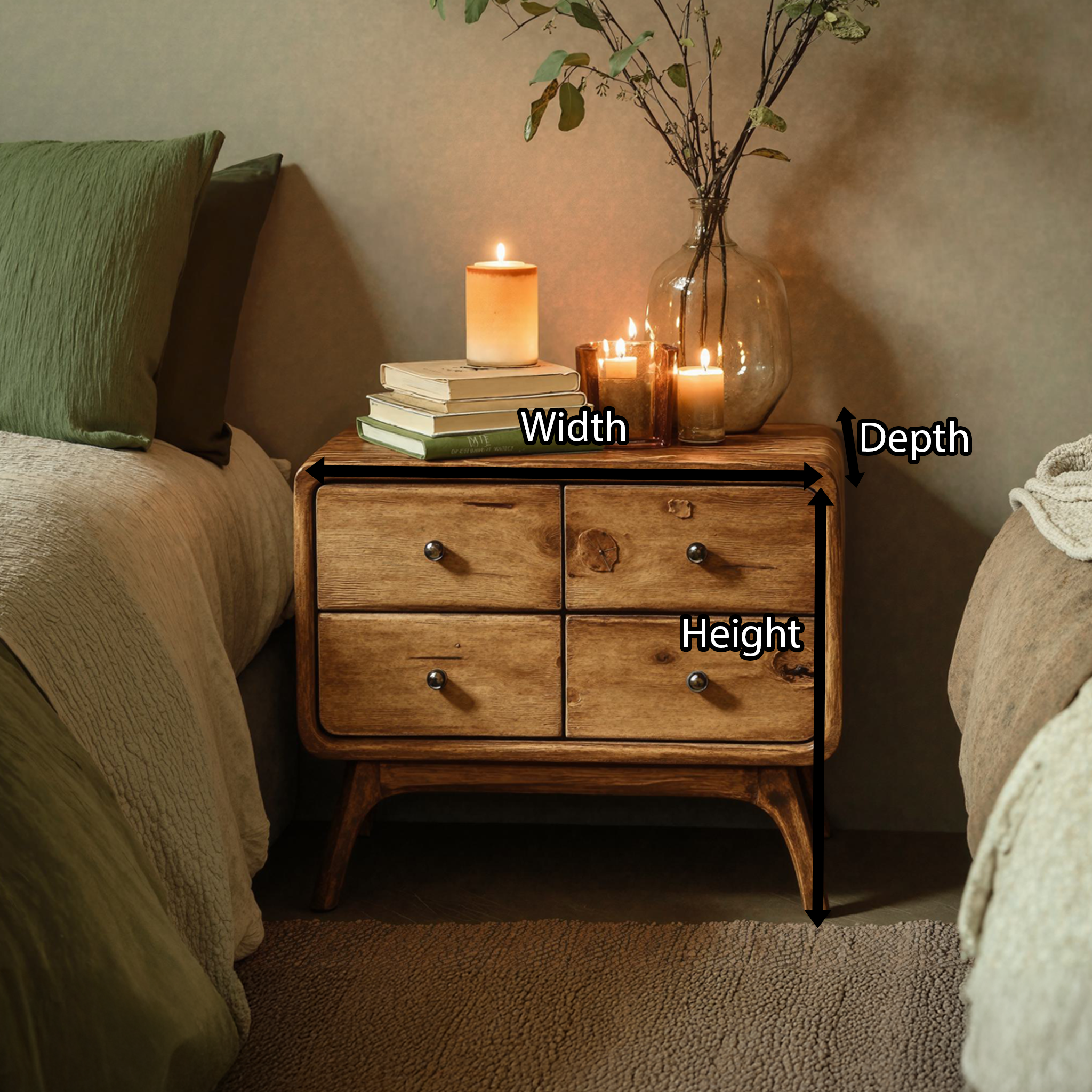 Modern Standing Nightstand Bedside Table SILDTNS008