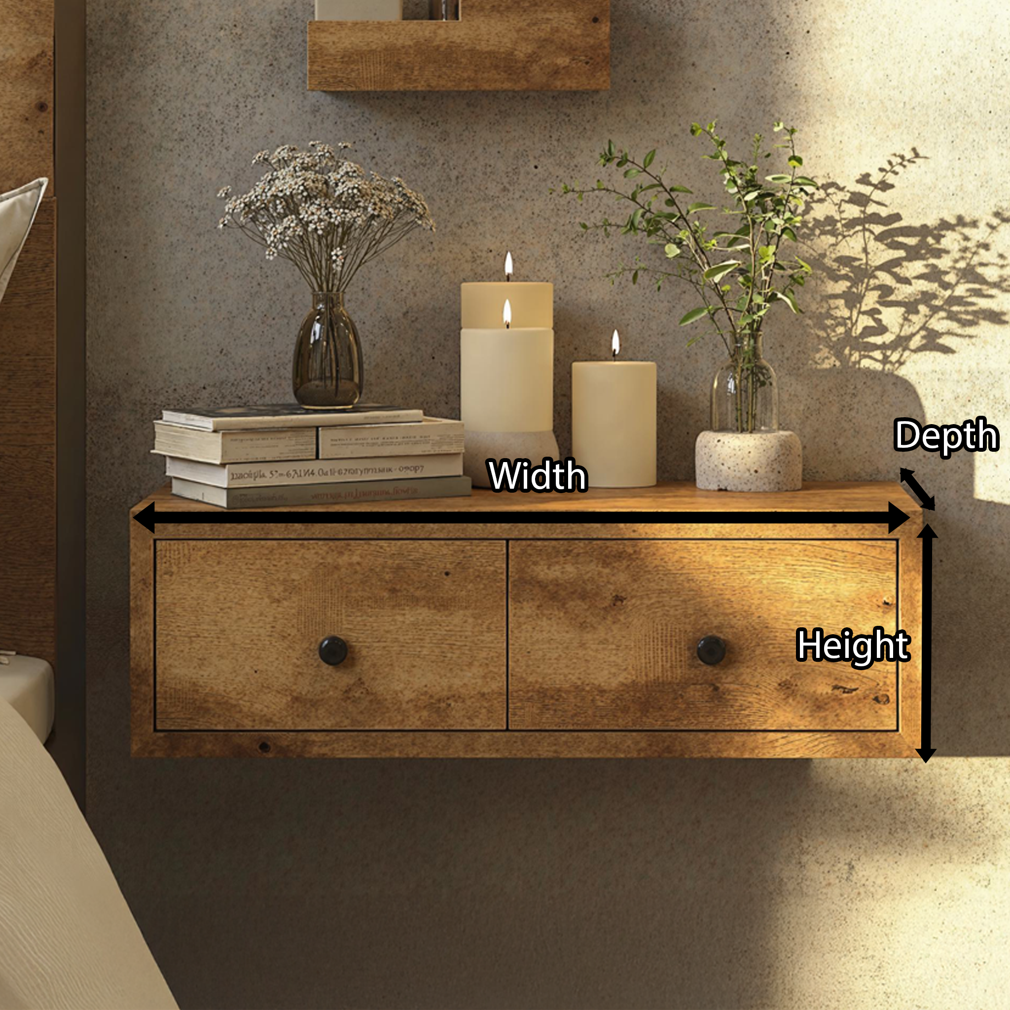 Floating Nightstand Bedside Shelf For Bedroom SILDTNS009