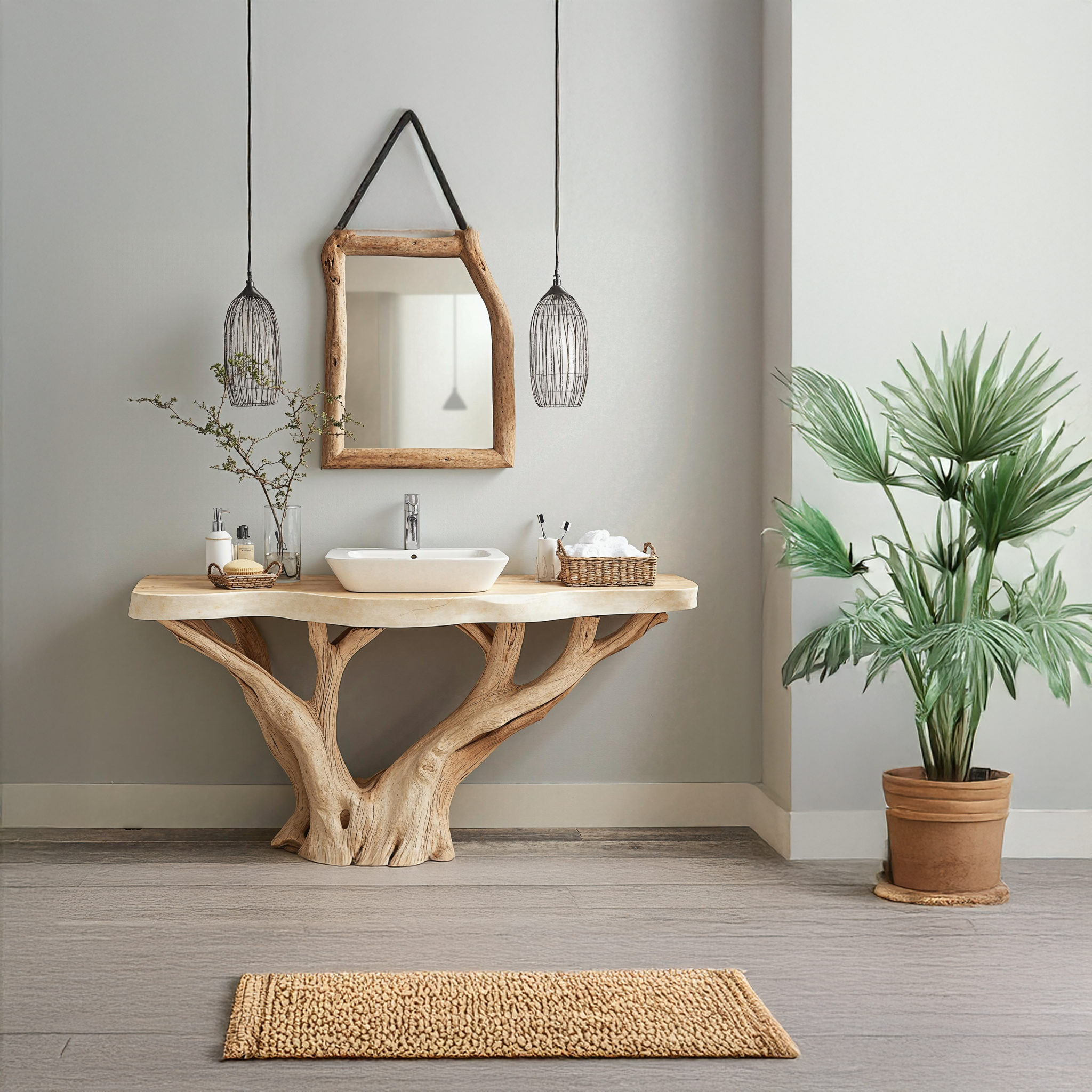 Transitional Natural Wood Bathroom Vanity For Timeless Home Interiors SILDTBRV149