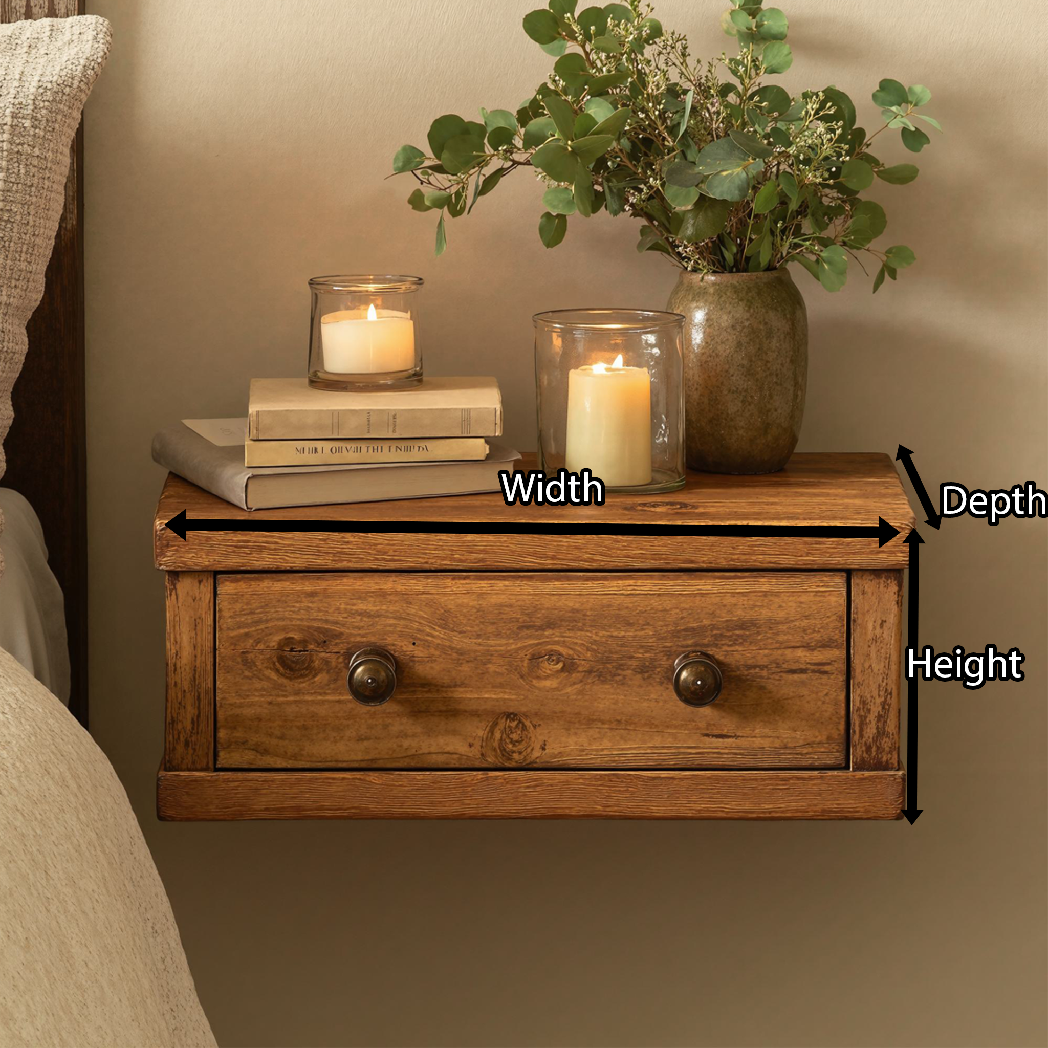 Modern Floating Nightstand Bedside Shelf SILDTNS006