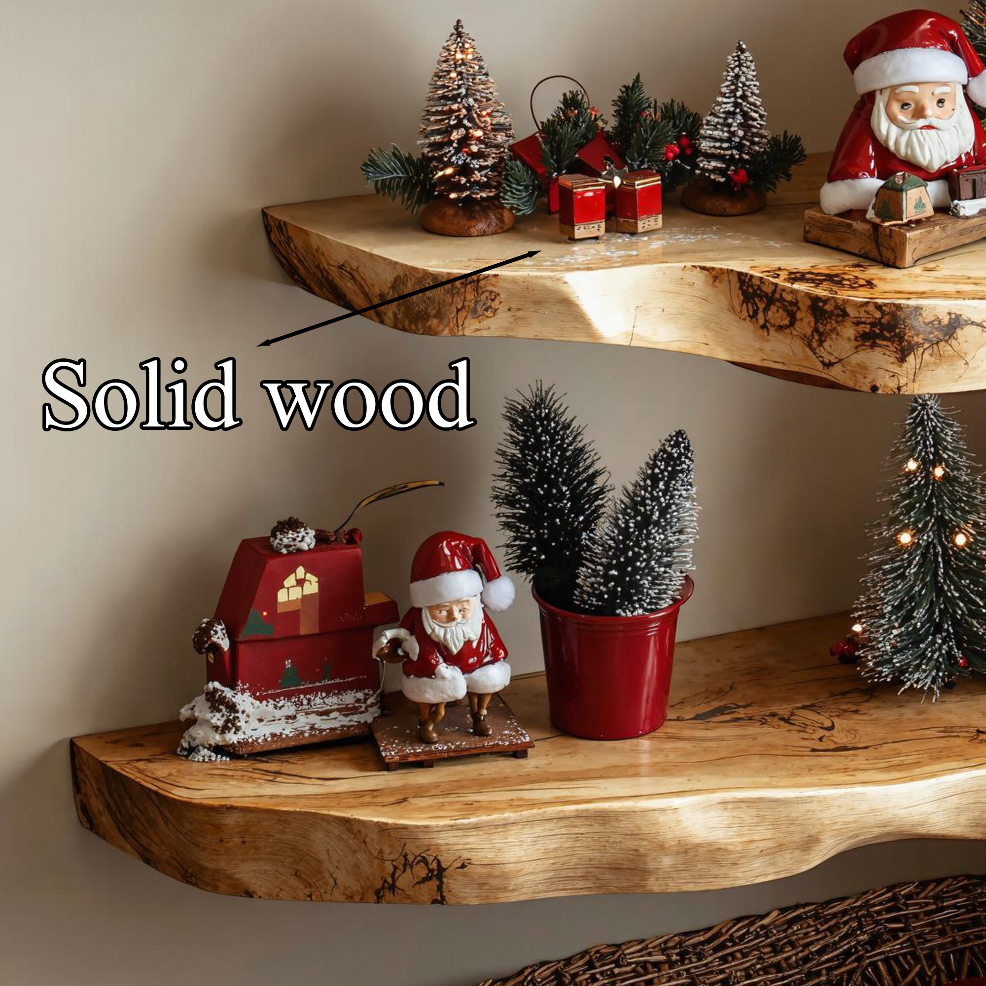 Floating Shelves Live Edge Xmas Floating Shelf Christmas Decor SINLCM009