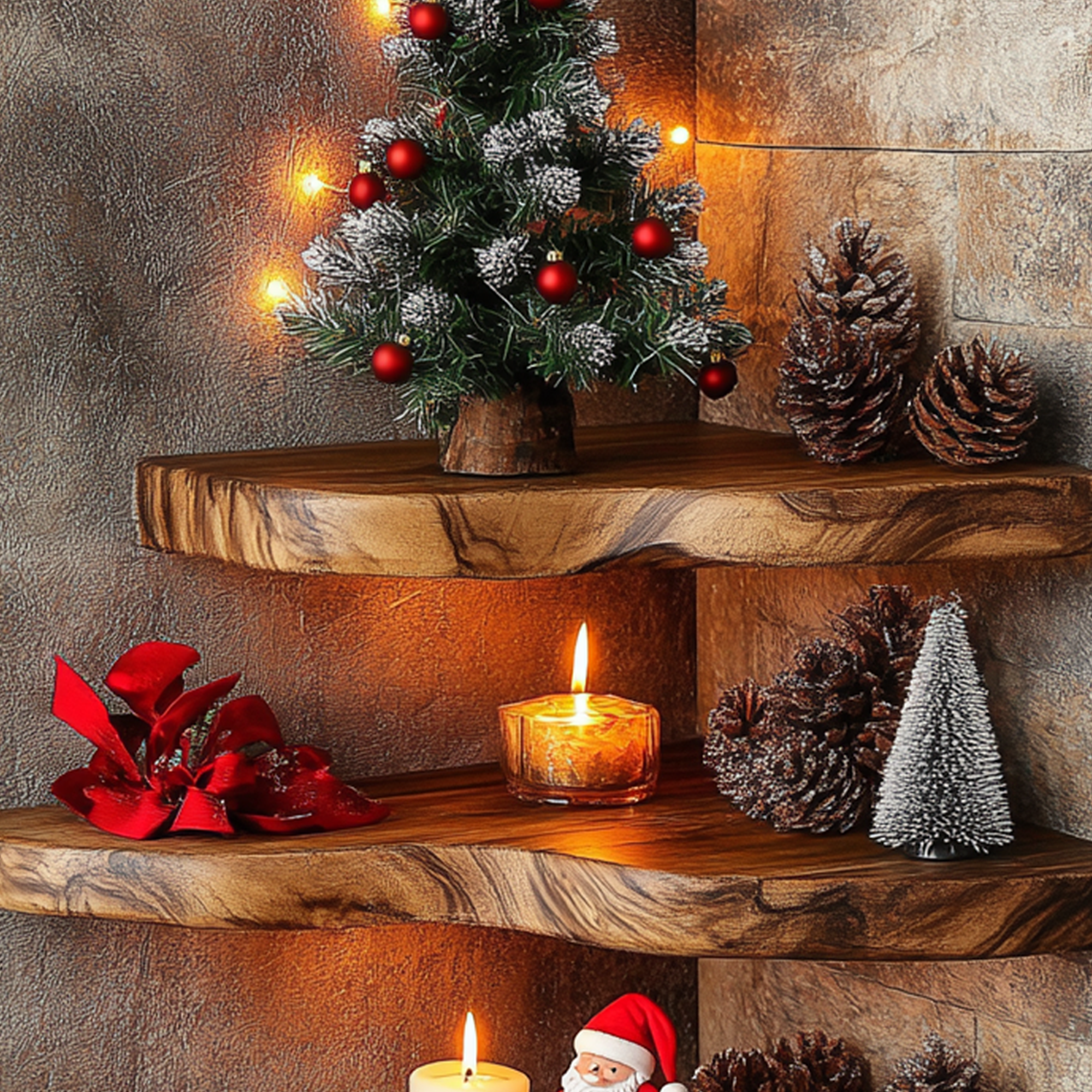 Christmas Floating Corner Wall Shelves Small Floating Shelf SINLCM017