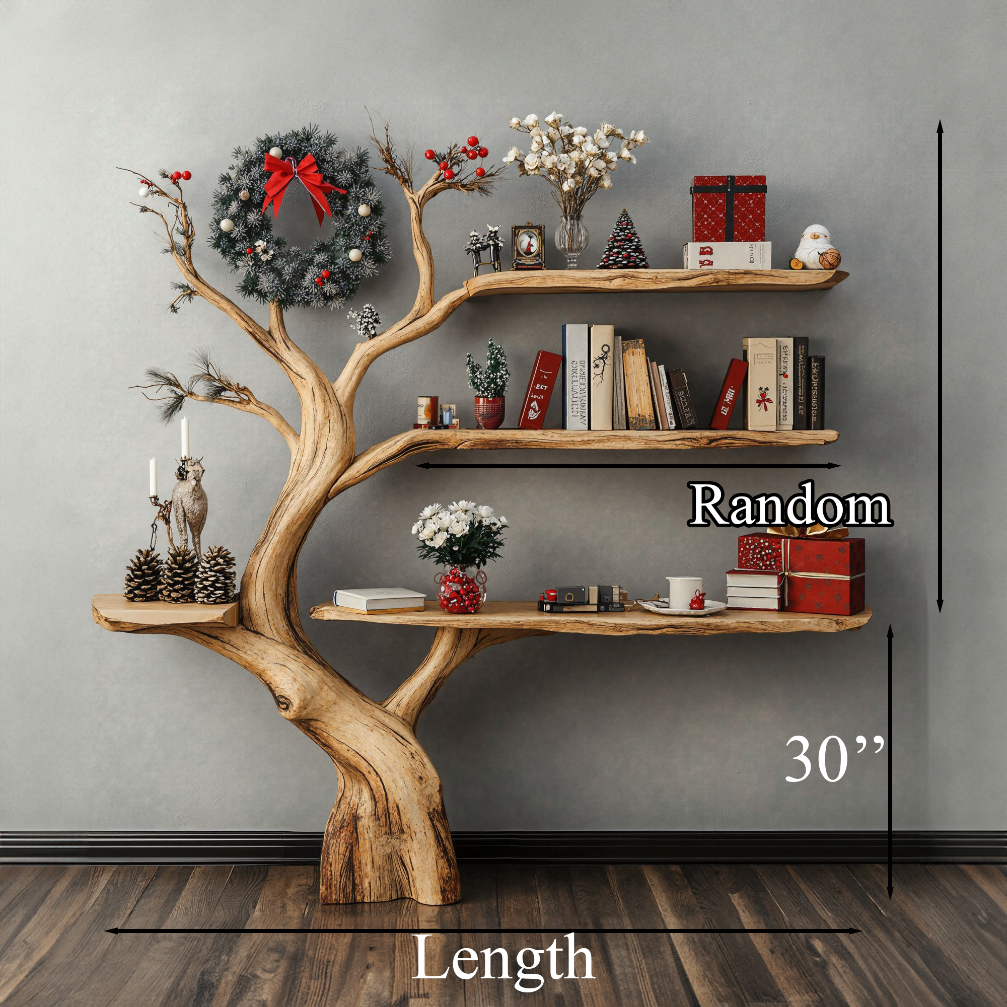 Narrow Console Table With Tree Bookshelf Accent Table SINLCM008