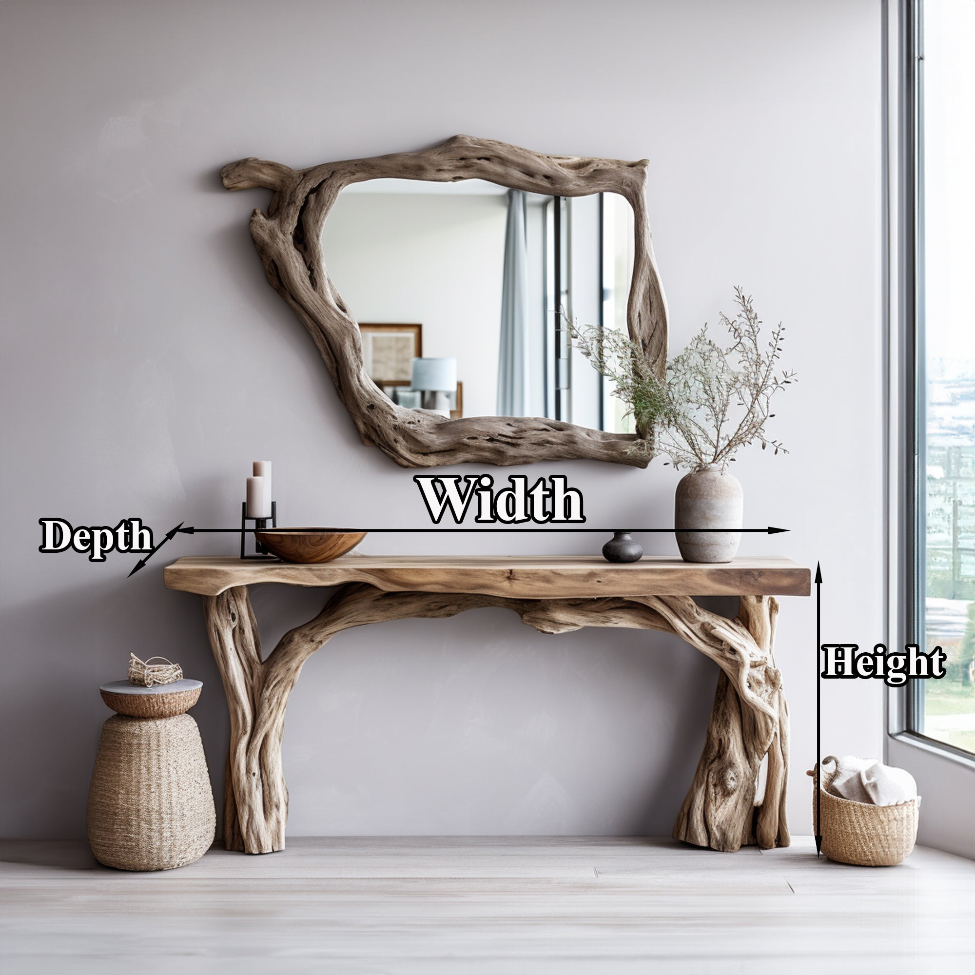 Floating Live Edge Console Table Handcraft CT11