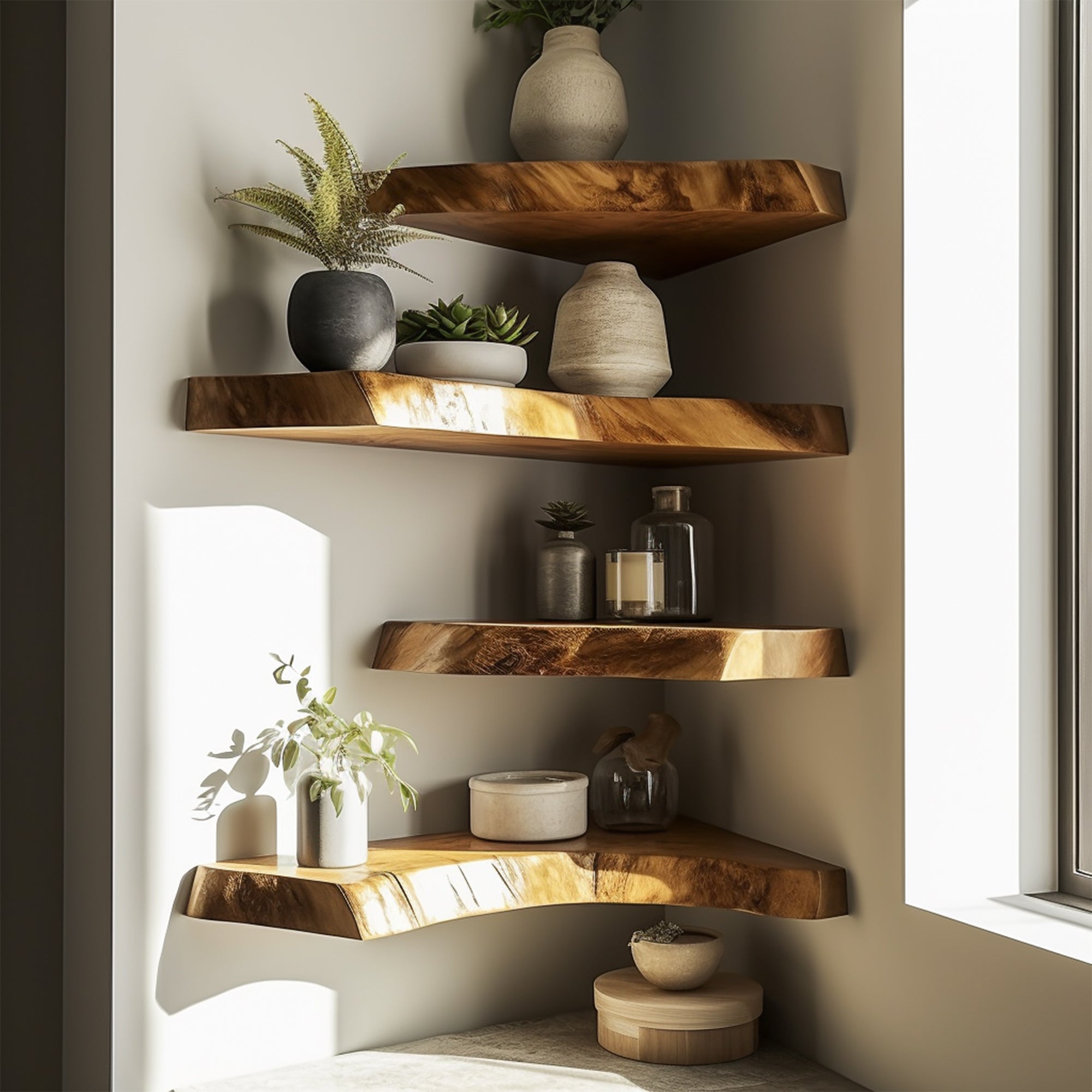 Floating Corner L Shelves Decor SILDTFL039