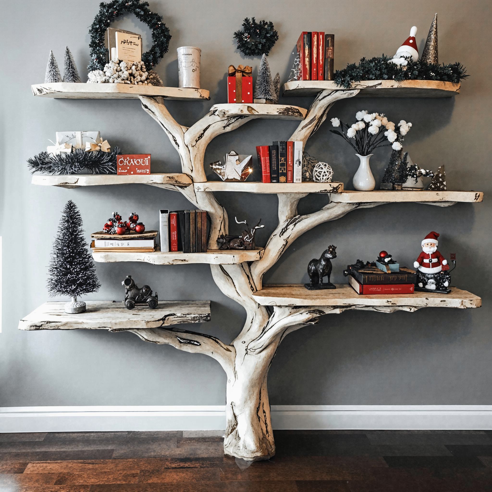 Tree Bookcase Xmas Montessori Bookshelf Christmas Gift SINLCM005