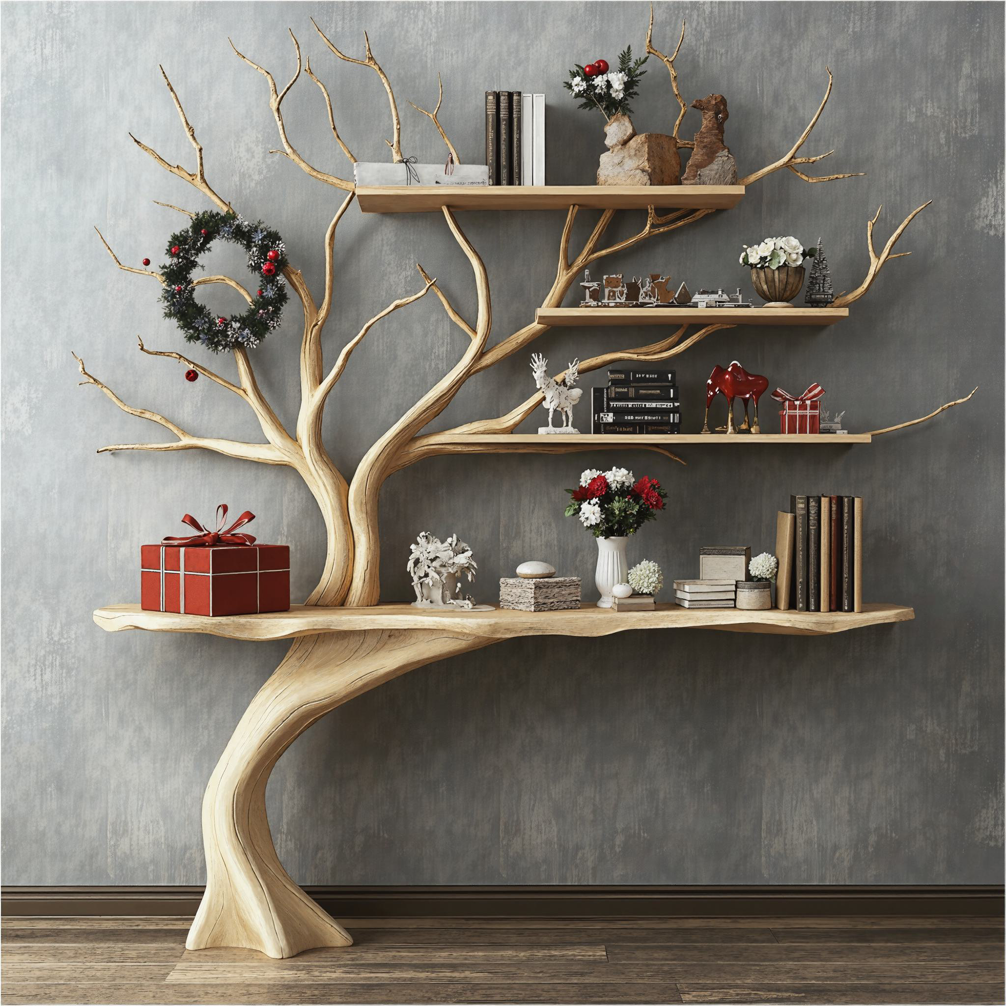 Narrow Console Table With Tree Branch Shelves SINLCM004