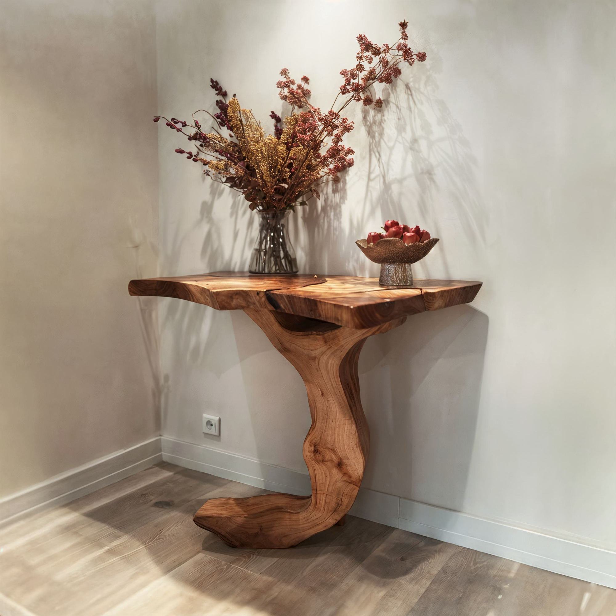 C-Shaped Rustic Console Table SINLCS022