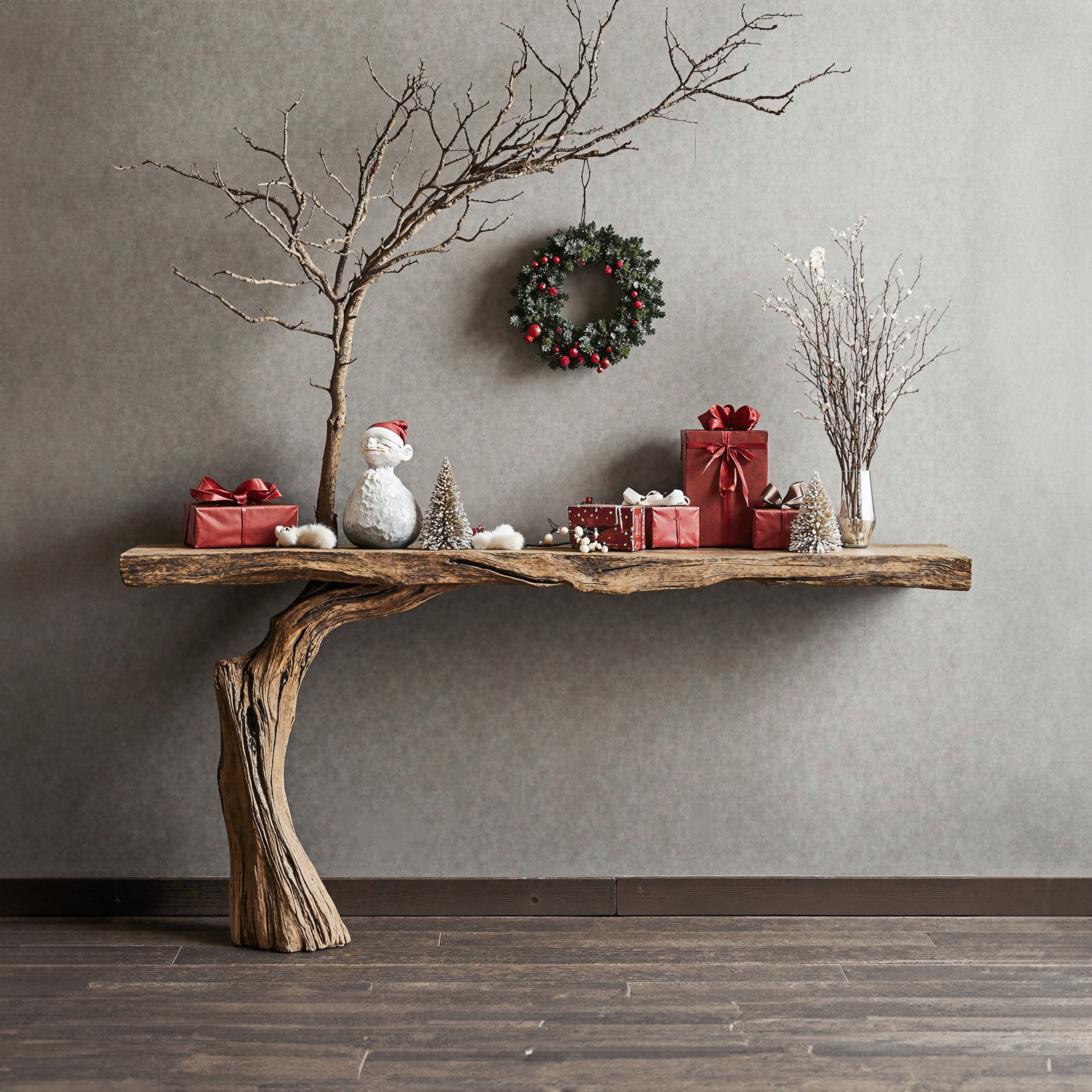 Wood Entryway Table Side Table Christmas Decor SILDTCSC047