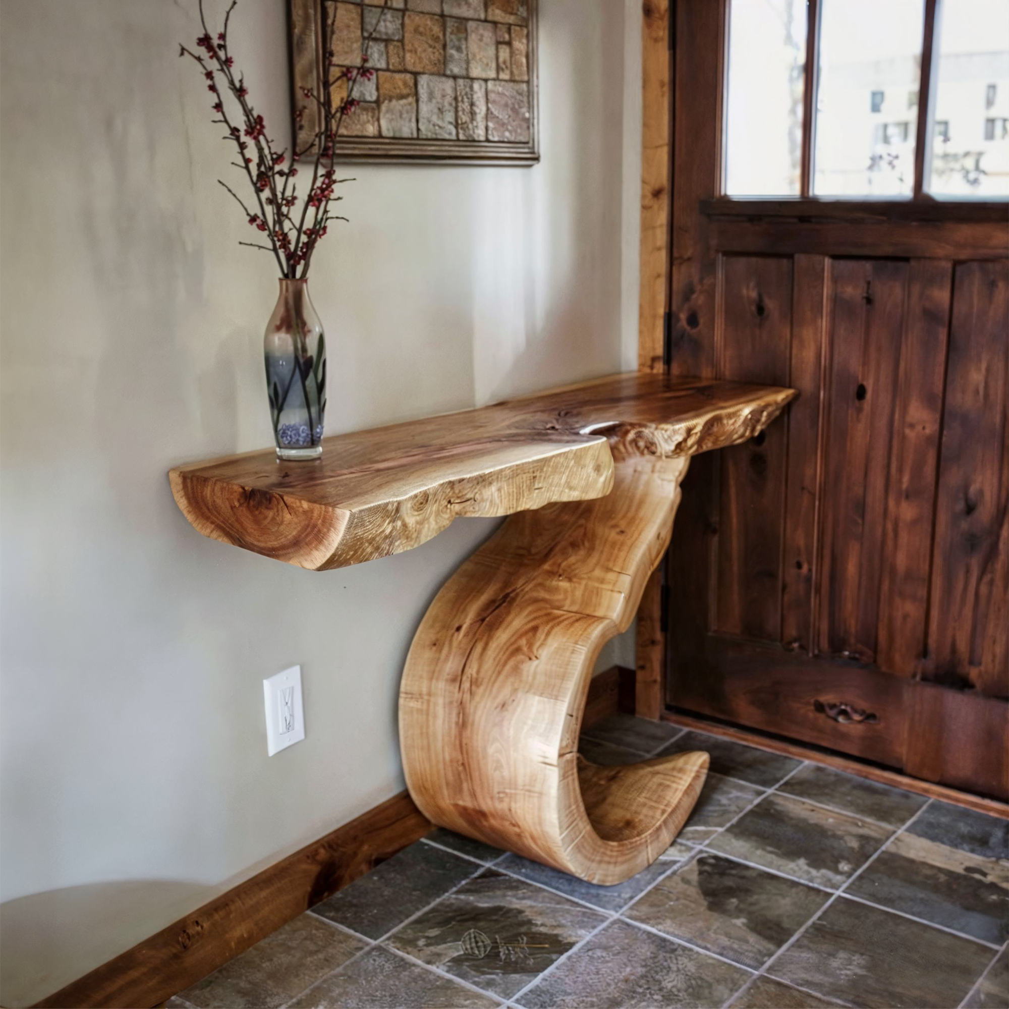 Rustic Natural Wood Console Table SINLCS019