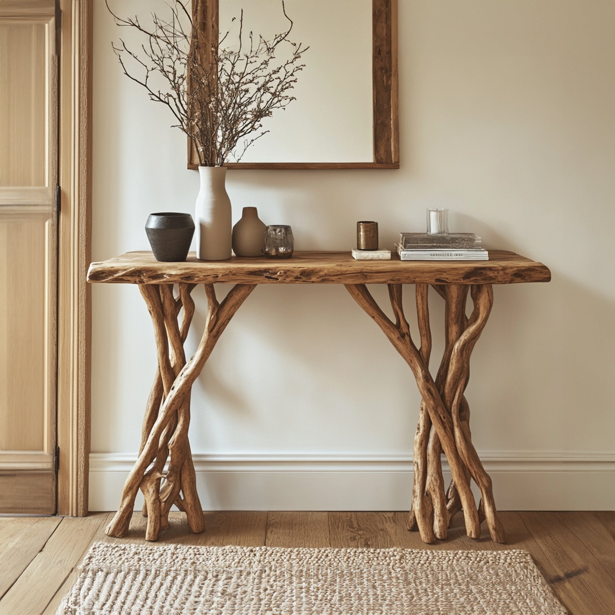 Rustic Side Table Entryway CT42