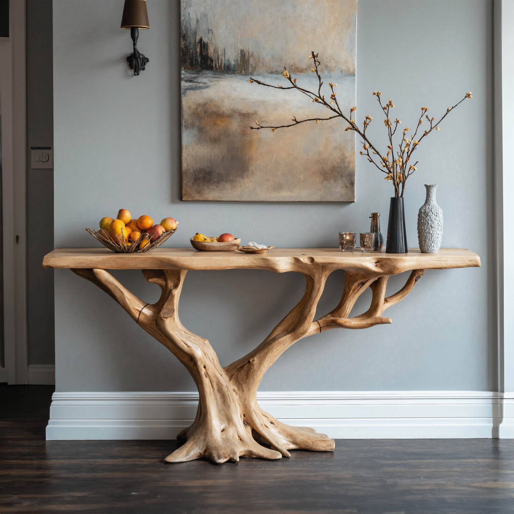 Live Edge Console Table Unique Handcraft SILDTCSC010