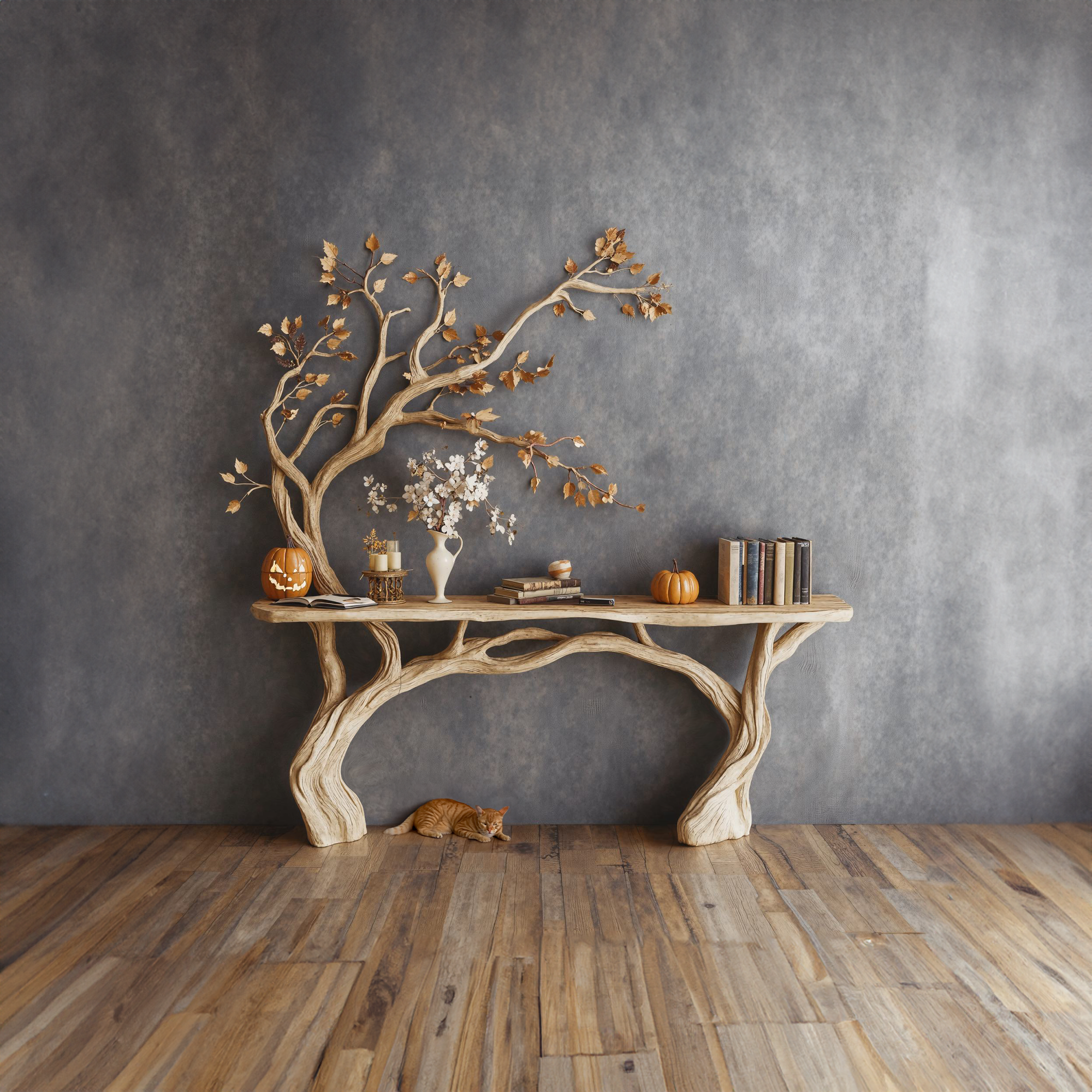 Driftwood Console Table Solid Wood Table Halloween Decor SINLHW003