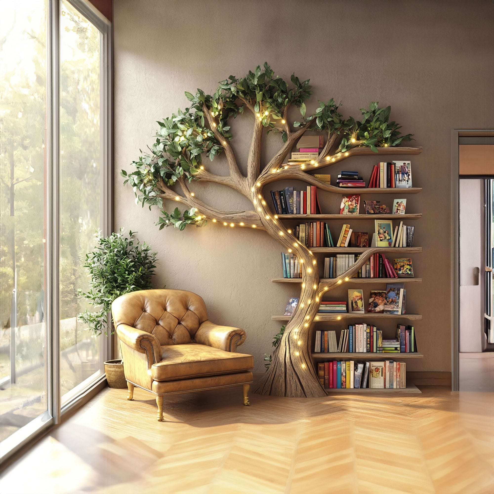 Tree Branch Bookshelf Floating Bookshelf Living Room SINLTB118