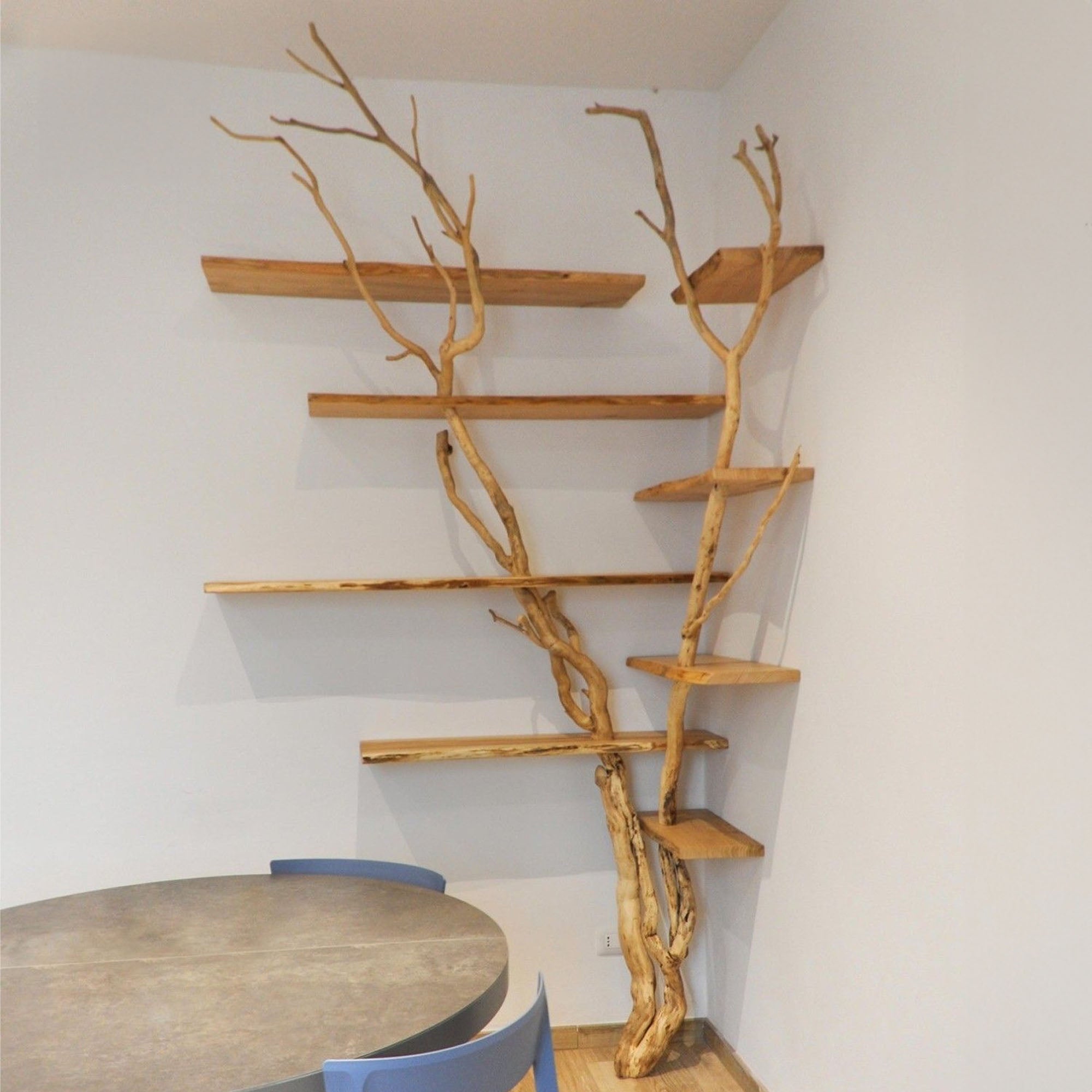 Tree Branches Floating Wood Book Shelves SINLTB029