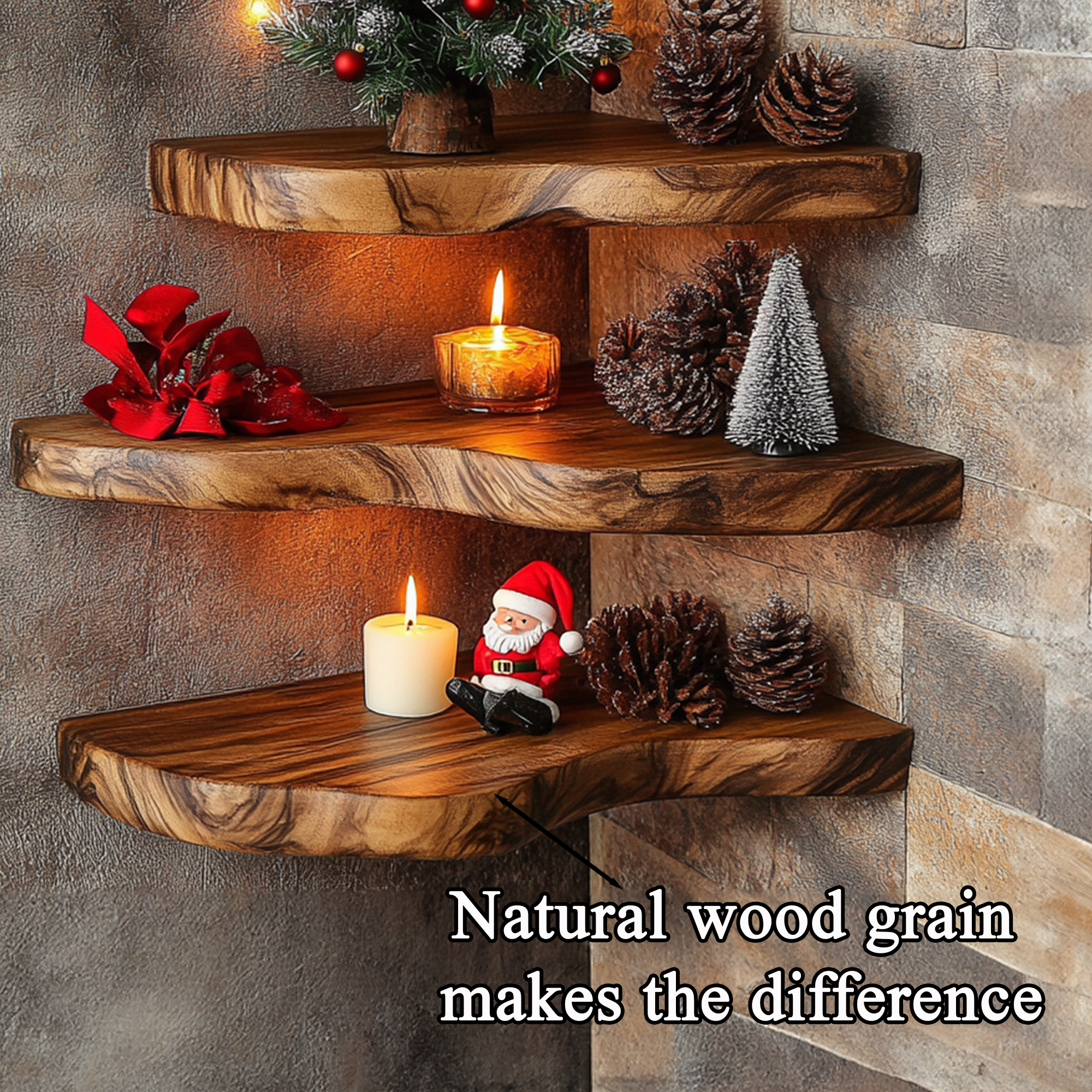 Christmas Floating Corner Wall Shelves Small Floating Shelf SINLCM017