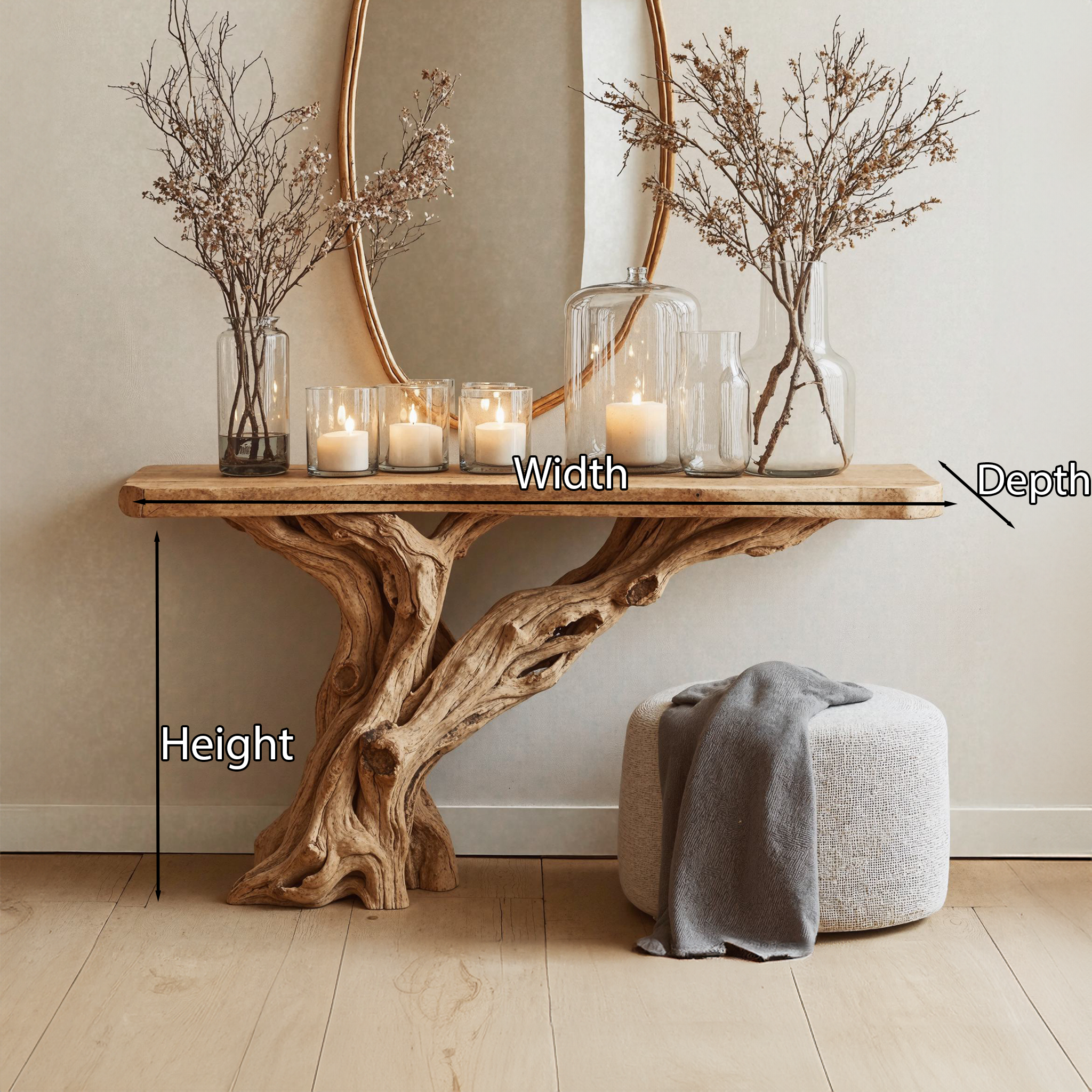 Narrow Christmas Floating Console Table Wooden SILDTCSC007