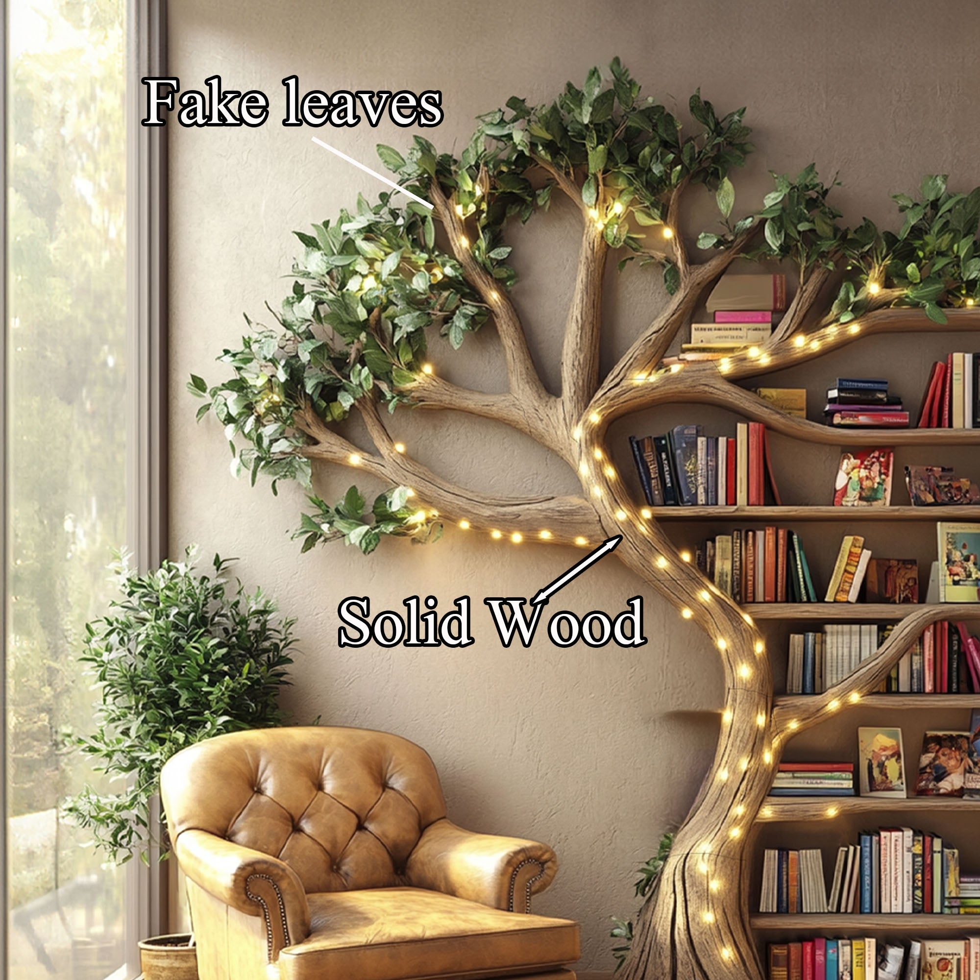 Tree Branch Bookshelf Floating Bookshelf Living Room SINLTB118