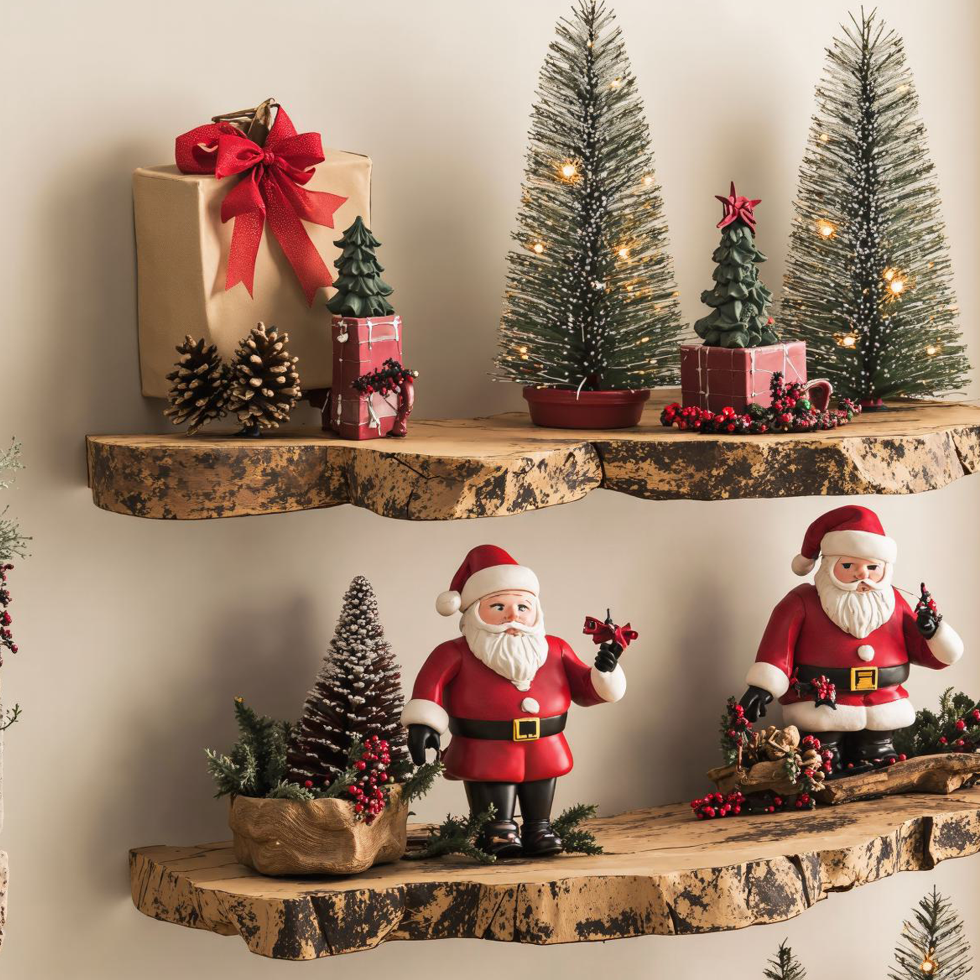 Christmas Live Edge Floating Shelves Xmas Large Foating Shelf SINLCM007