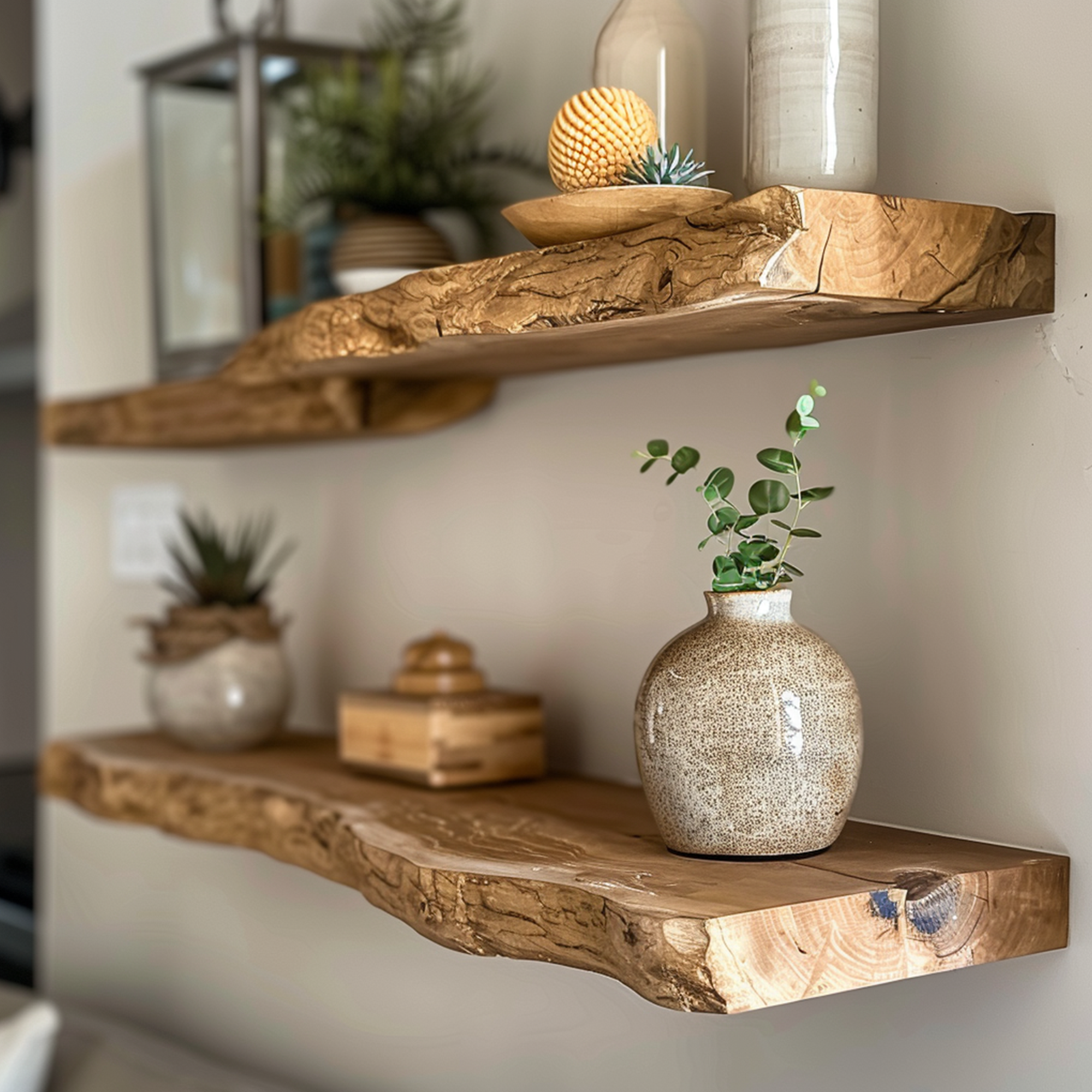 Oak Floating Shelf Live Edge SINLFL029