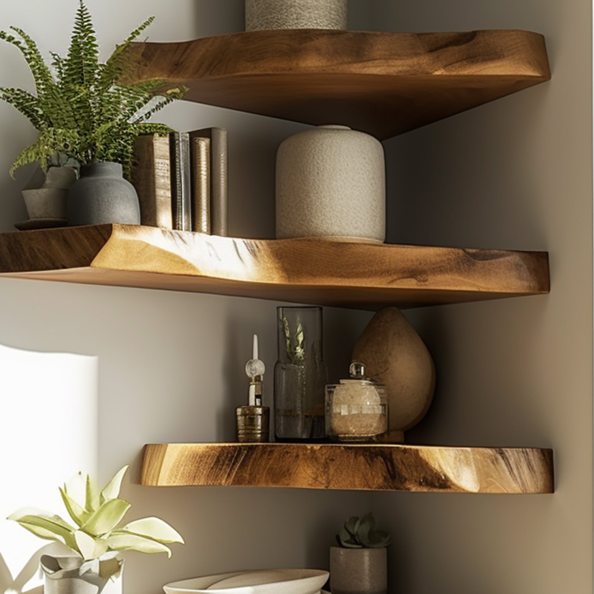 Floating Corner L Shelves Decor SILDTFL039