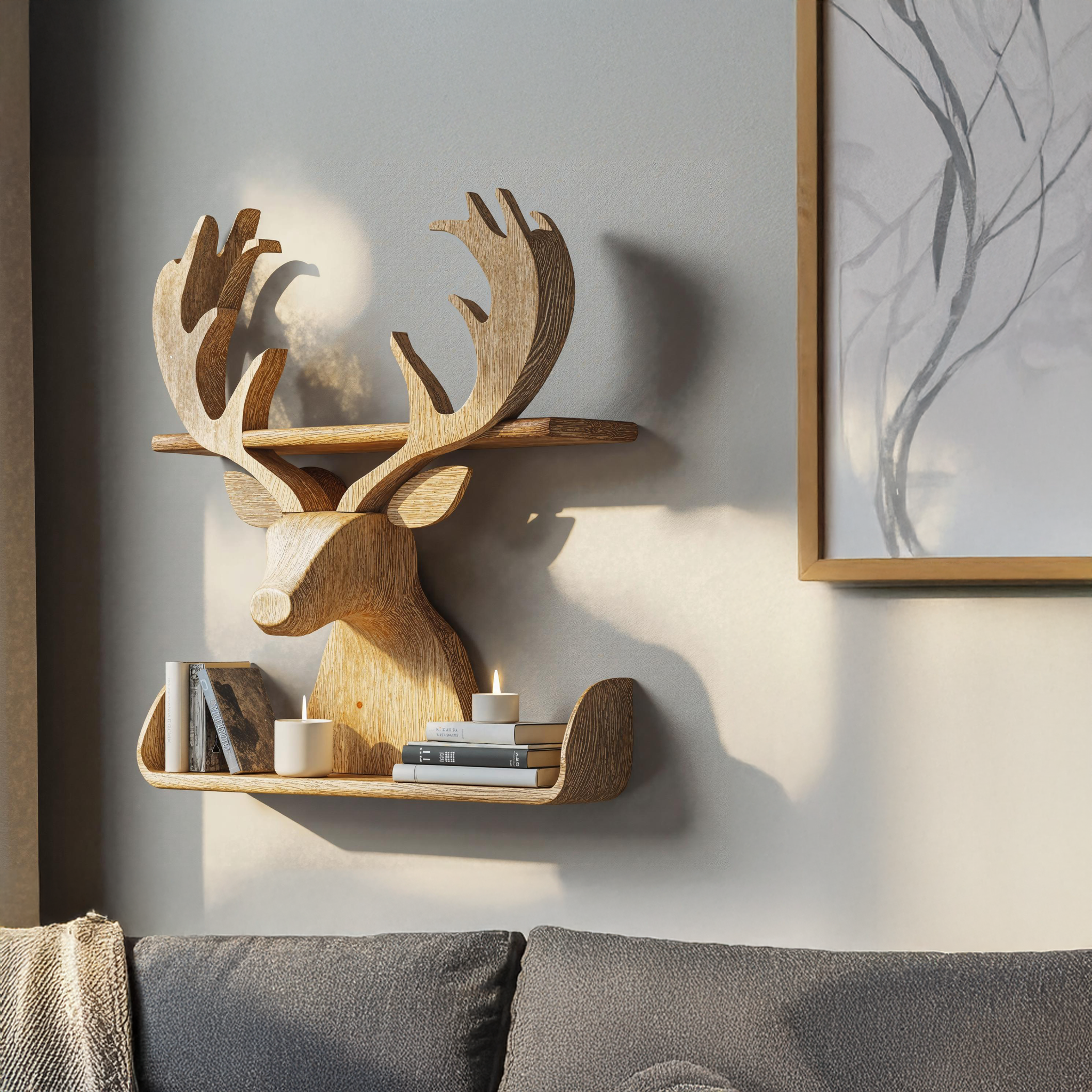 Wall Mounted Deer Shelf For Elegant Home Decor SILDTDE016