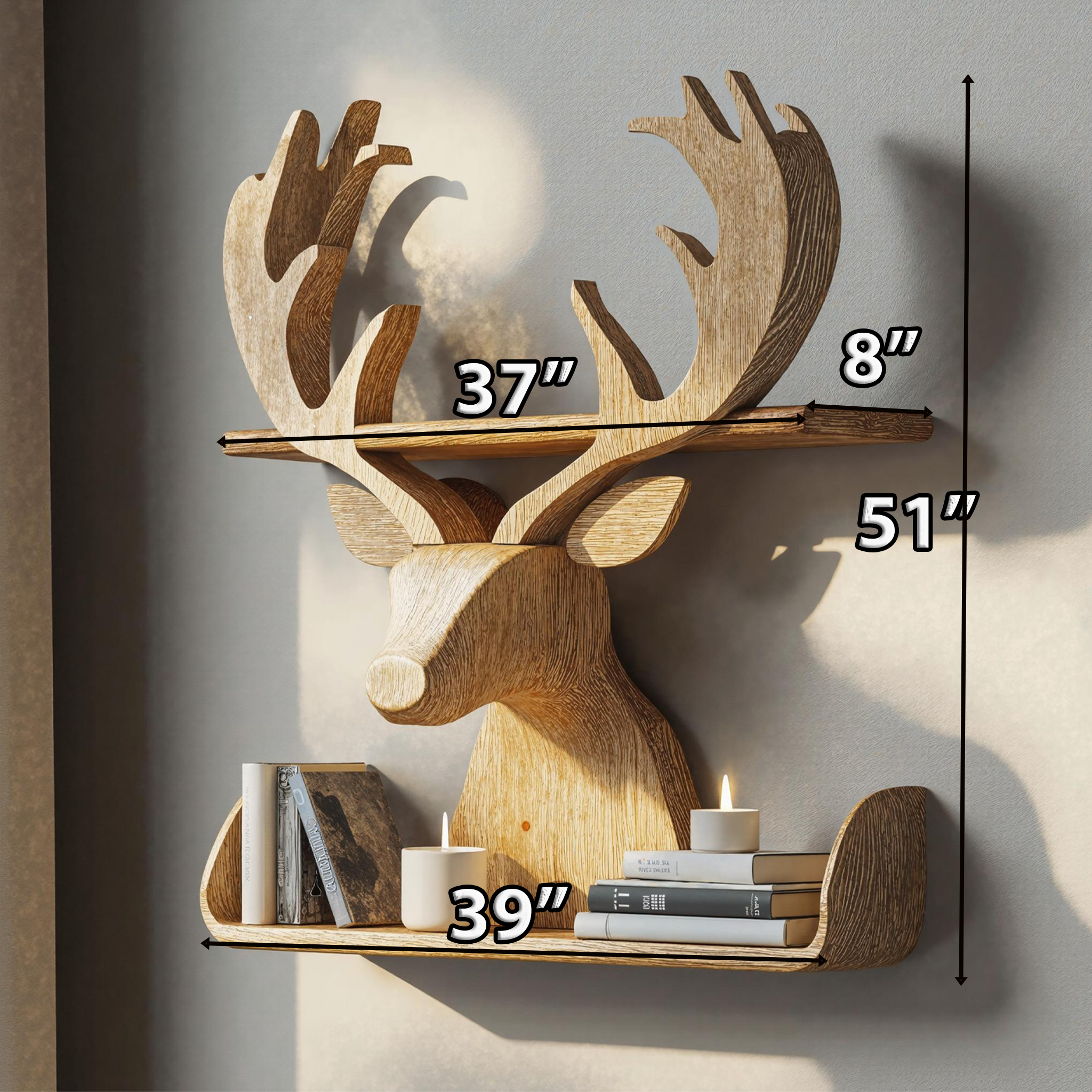 Wall Mounted Deer Shelf For Elegant Home Decor SILDTDE016