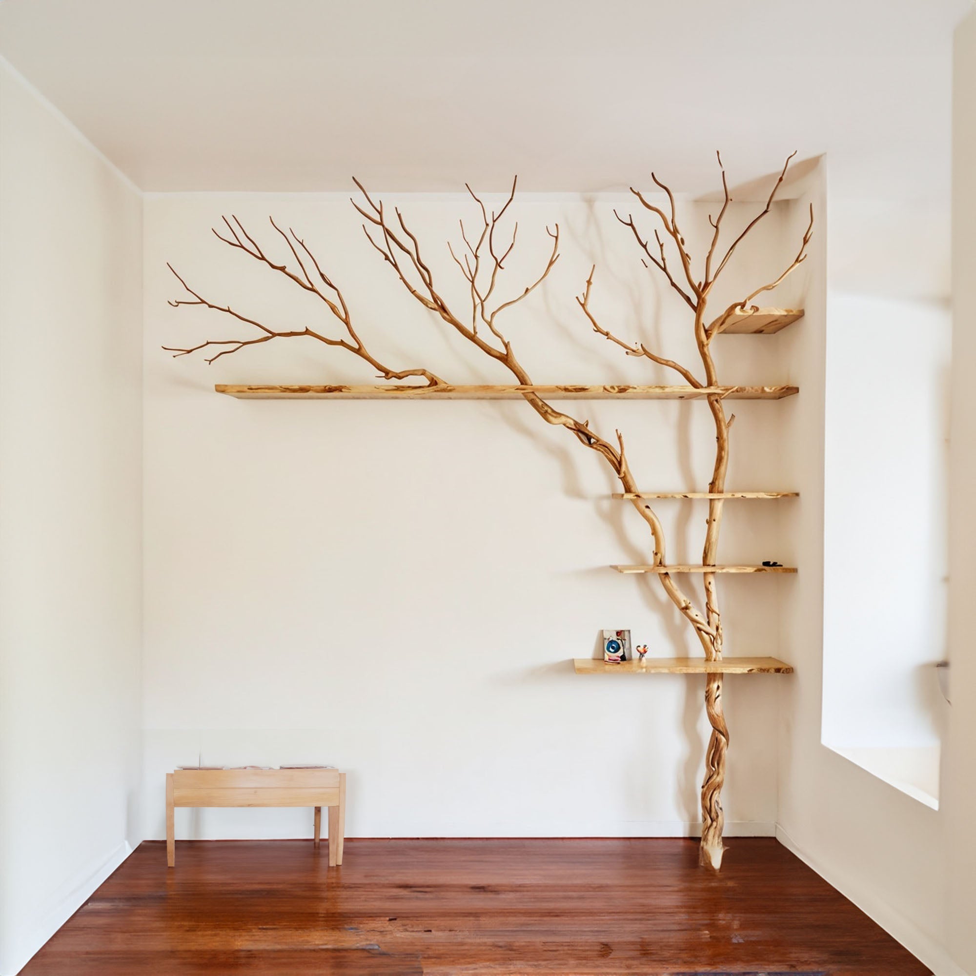 Tree Branch Floating Shelf Solid Wood SINLTB035