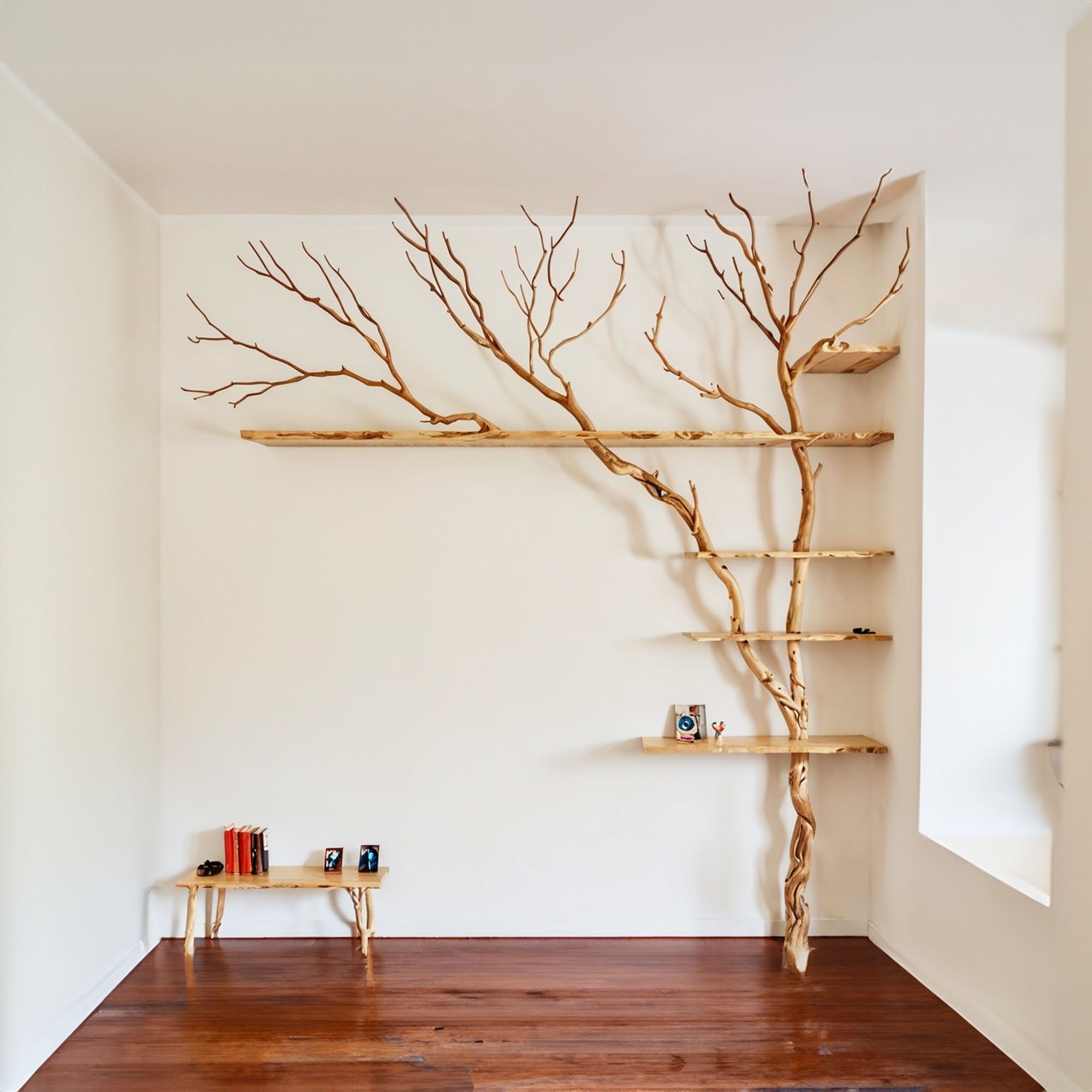 Tree Branch Floating Shelf Solid Wood SINLTB035