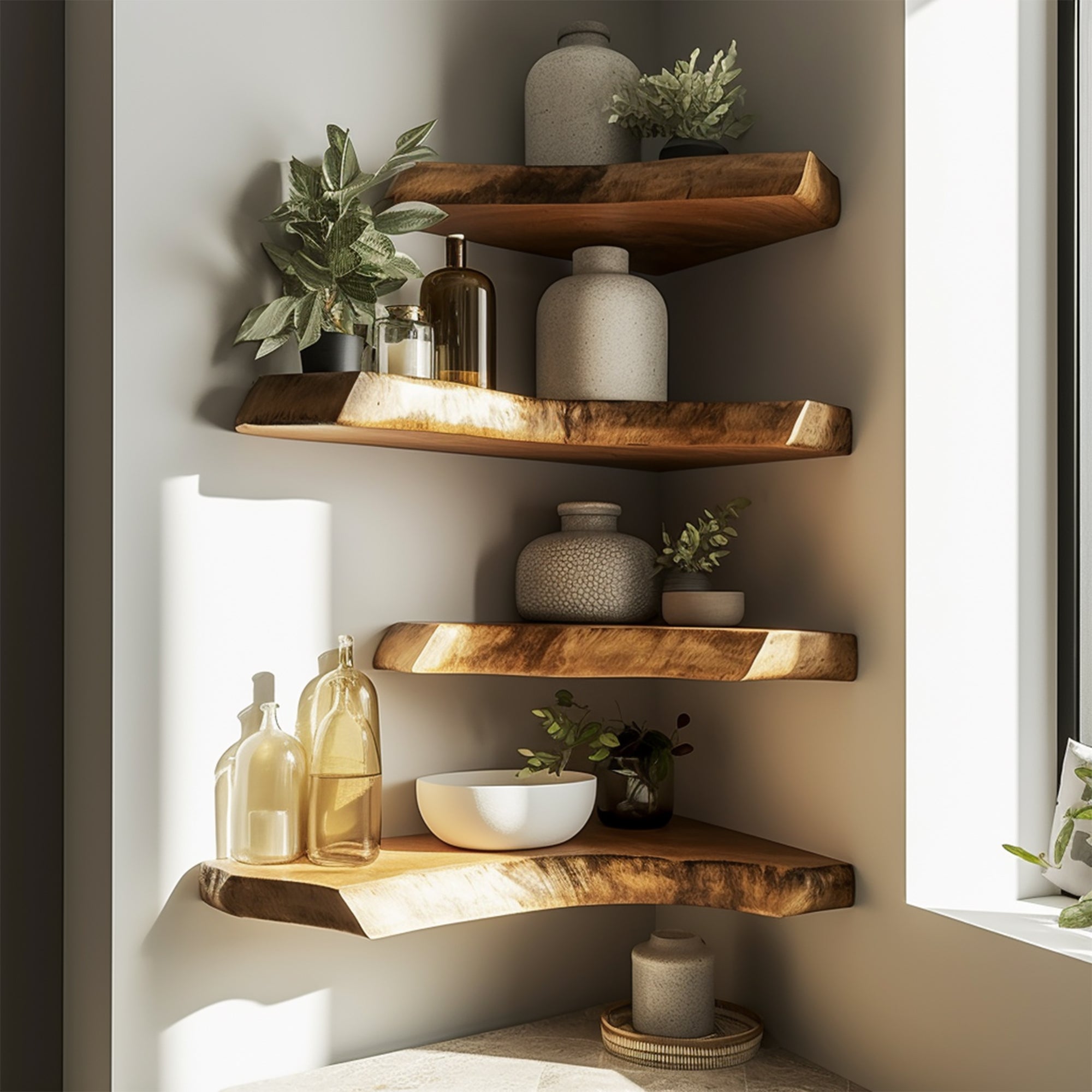 Floating Corner L Shelves Decor SILDTFL039