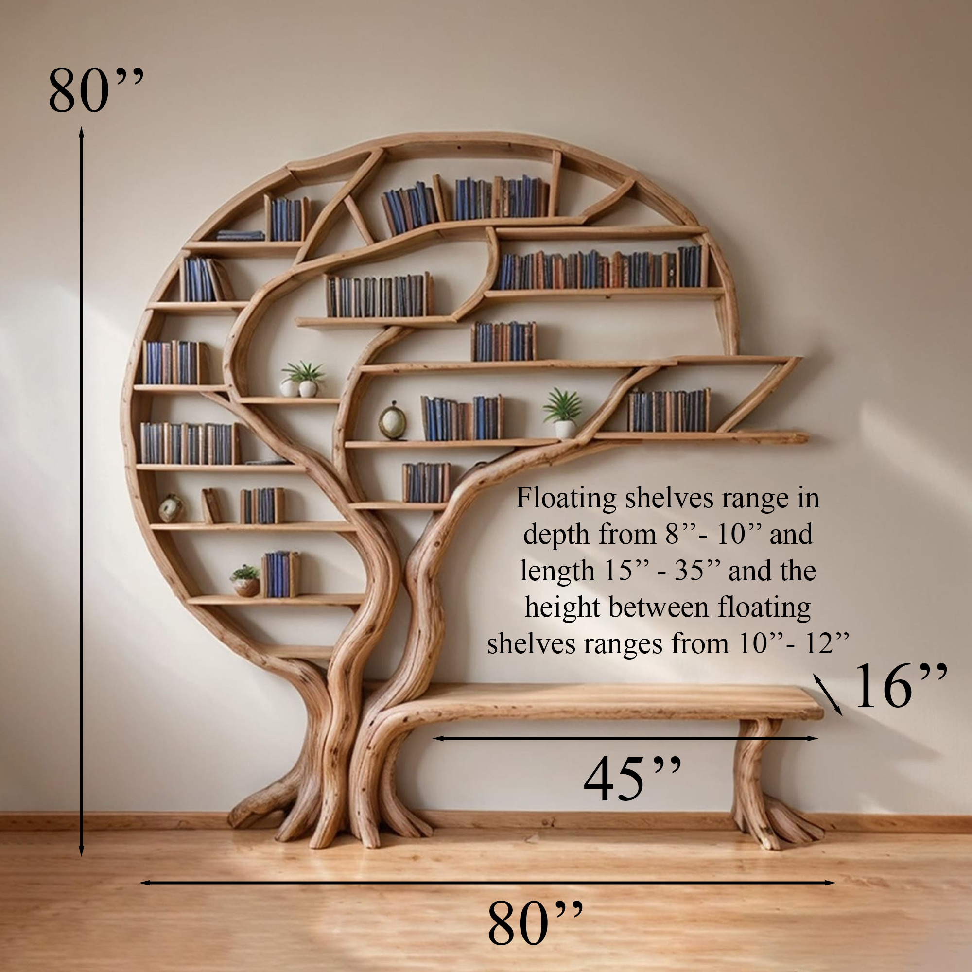 Tree Branch Bookshelf Custom Bookcase SINLTB063