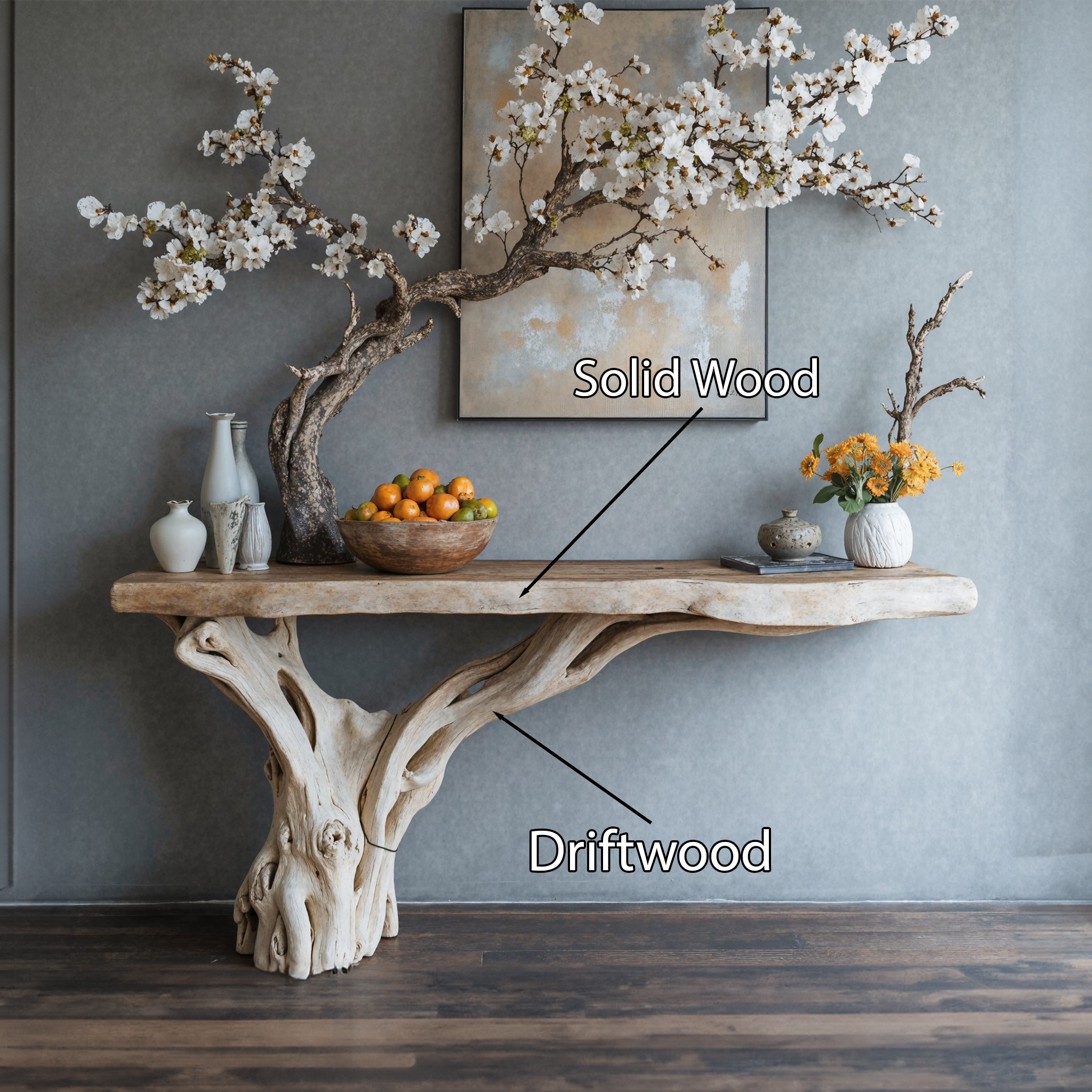 Floating Edge Console Table Handcraft Table Decor SILDTCSC018