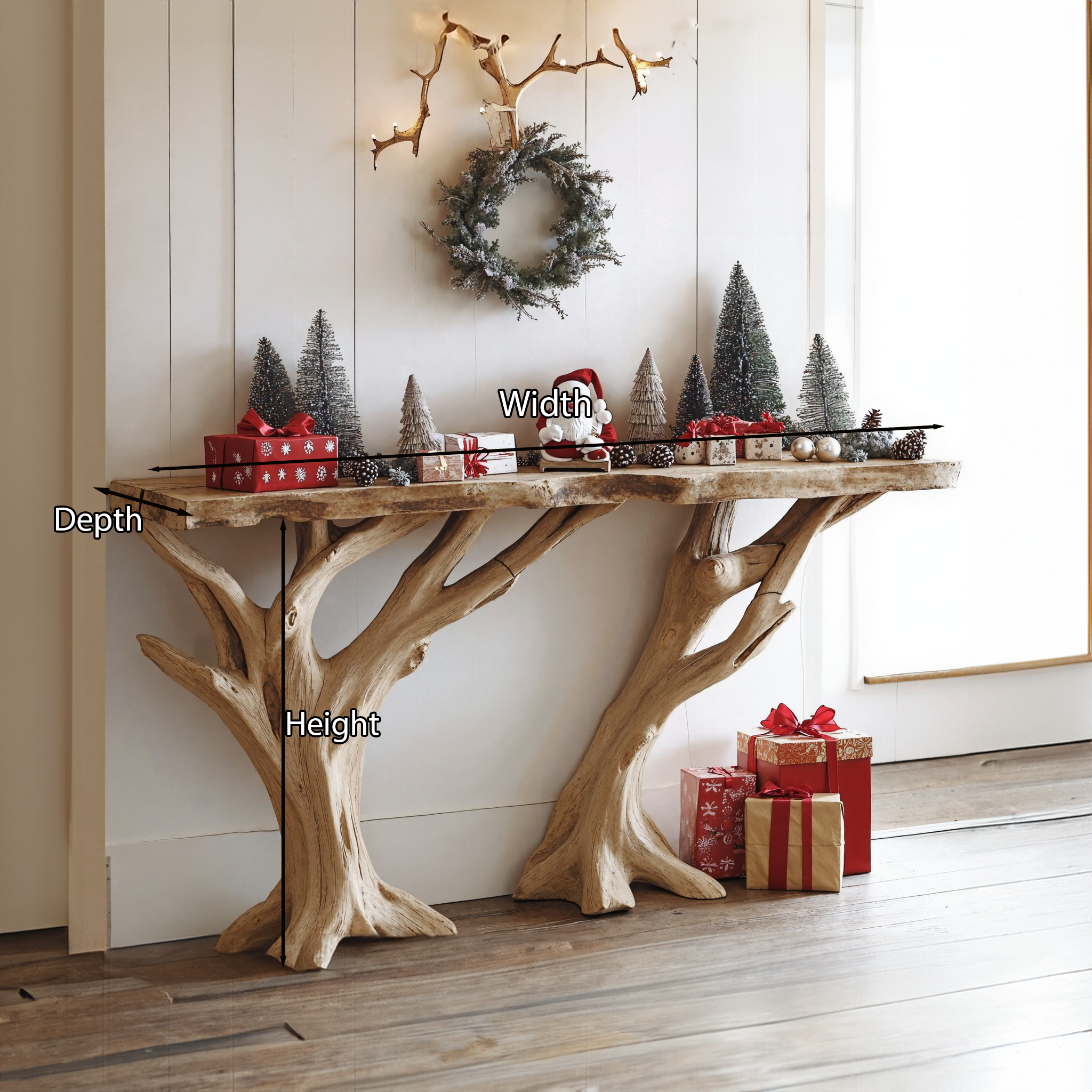 Reclaimed Wood Entryway Side Table Christmas Decor SILDTCSC025