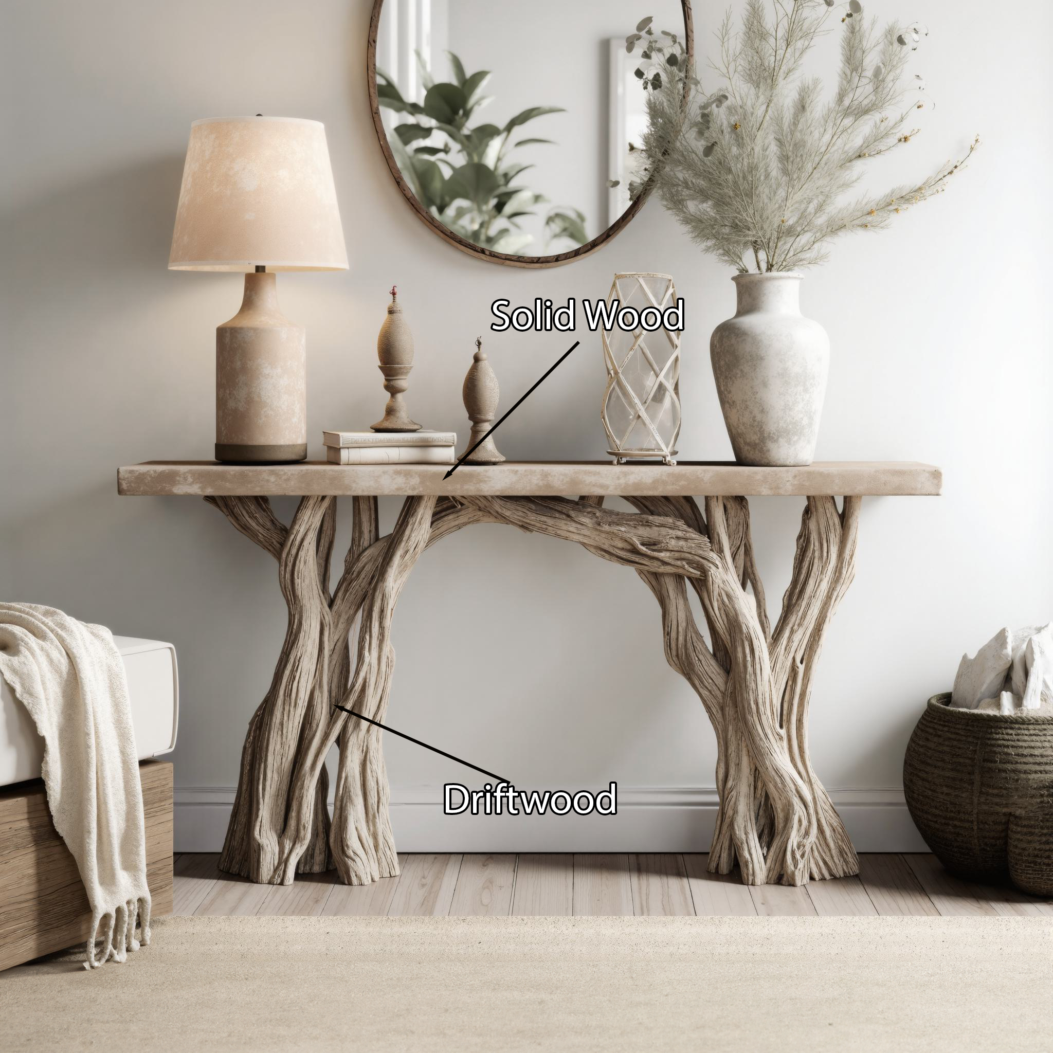 Narrow Floating Console Table Wood Handcrafted SILDTCS095