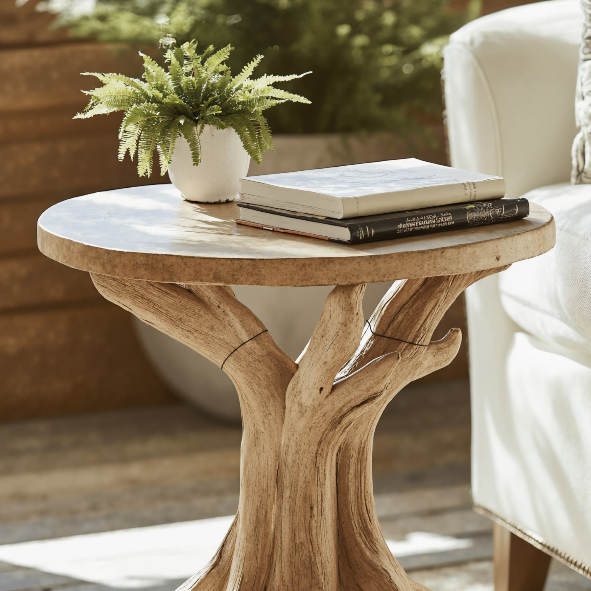 Rustic Round End Table Handmade Table SILDTEN008