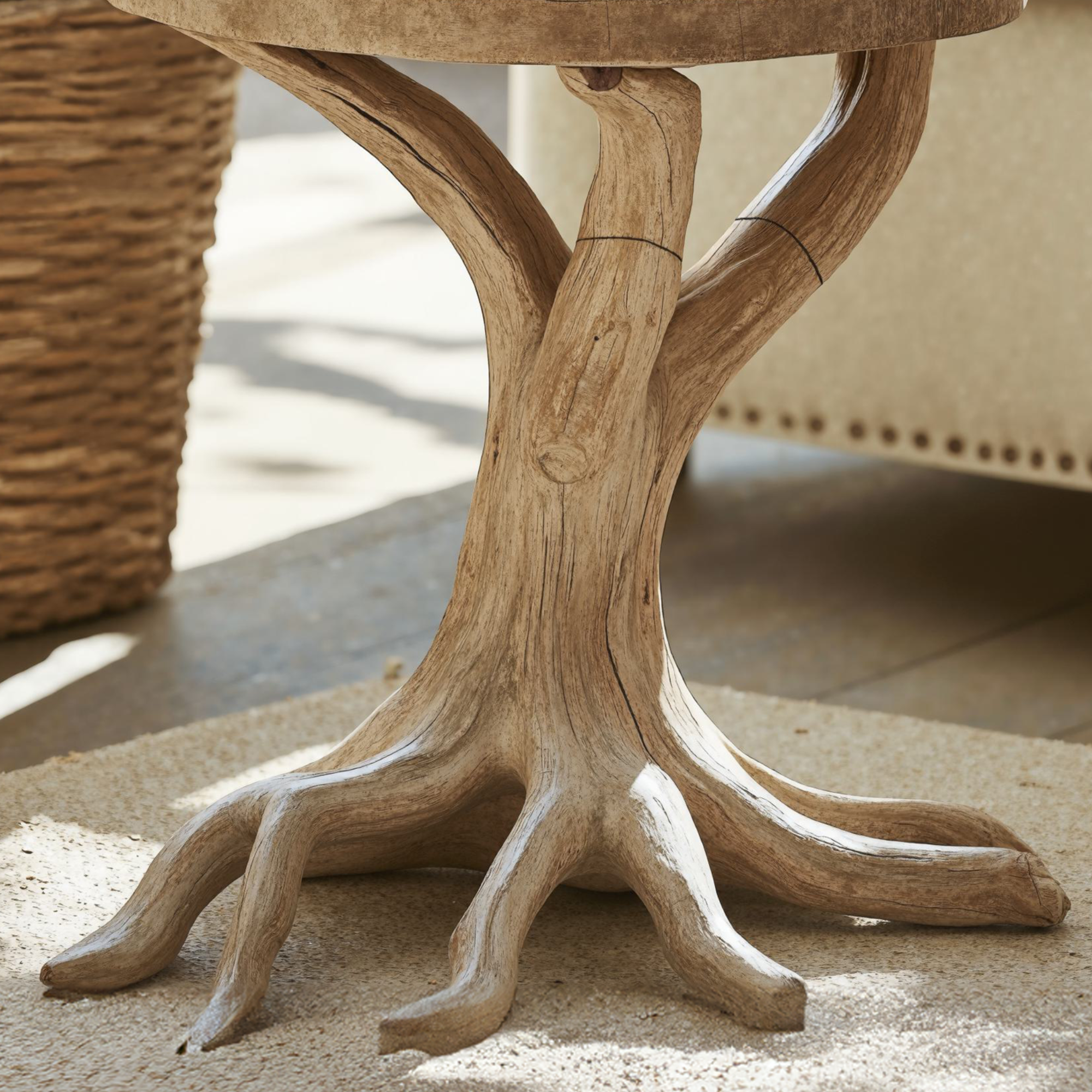 Farmhouse Round End Table Solid Wood End Table SILDTEN010