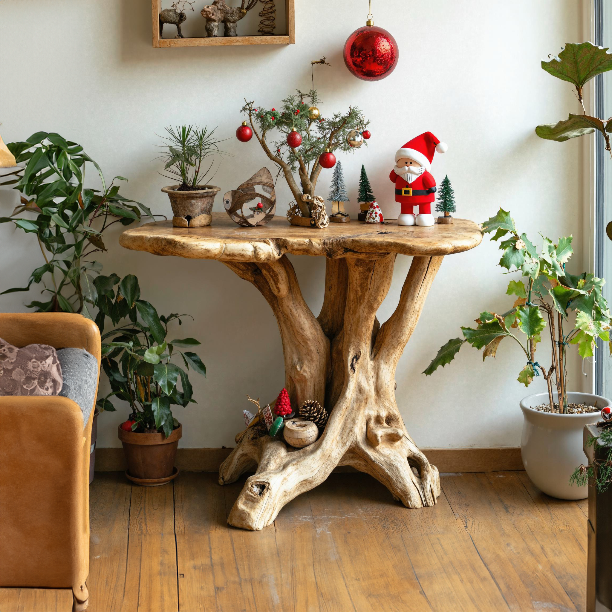 Farmhouse Wood End Table Rustic Table Xmas Decor SILDTENC013