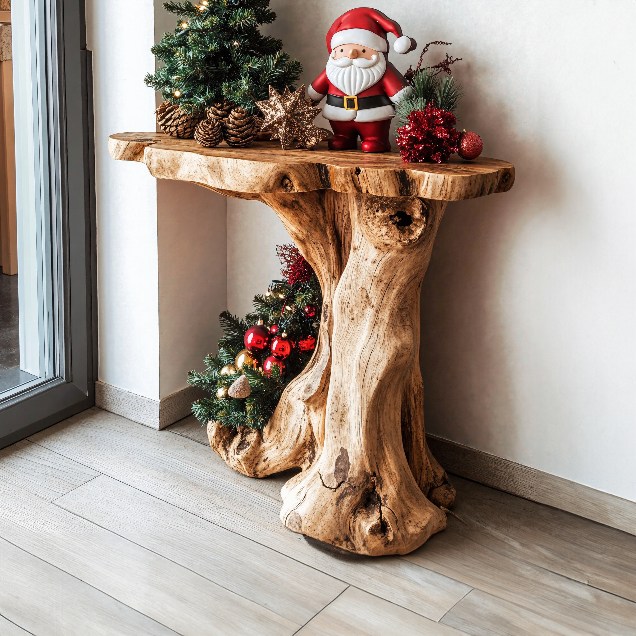 Live Edge Christmas End Table Farmhouse Decor SILDTENC020