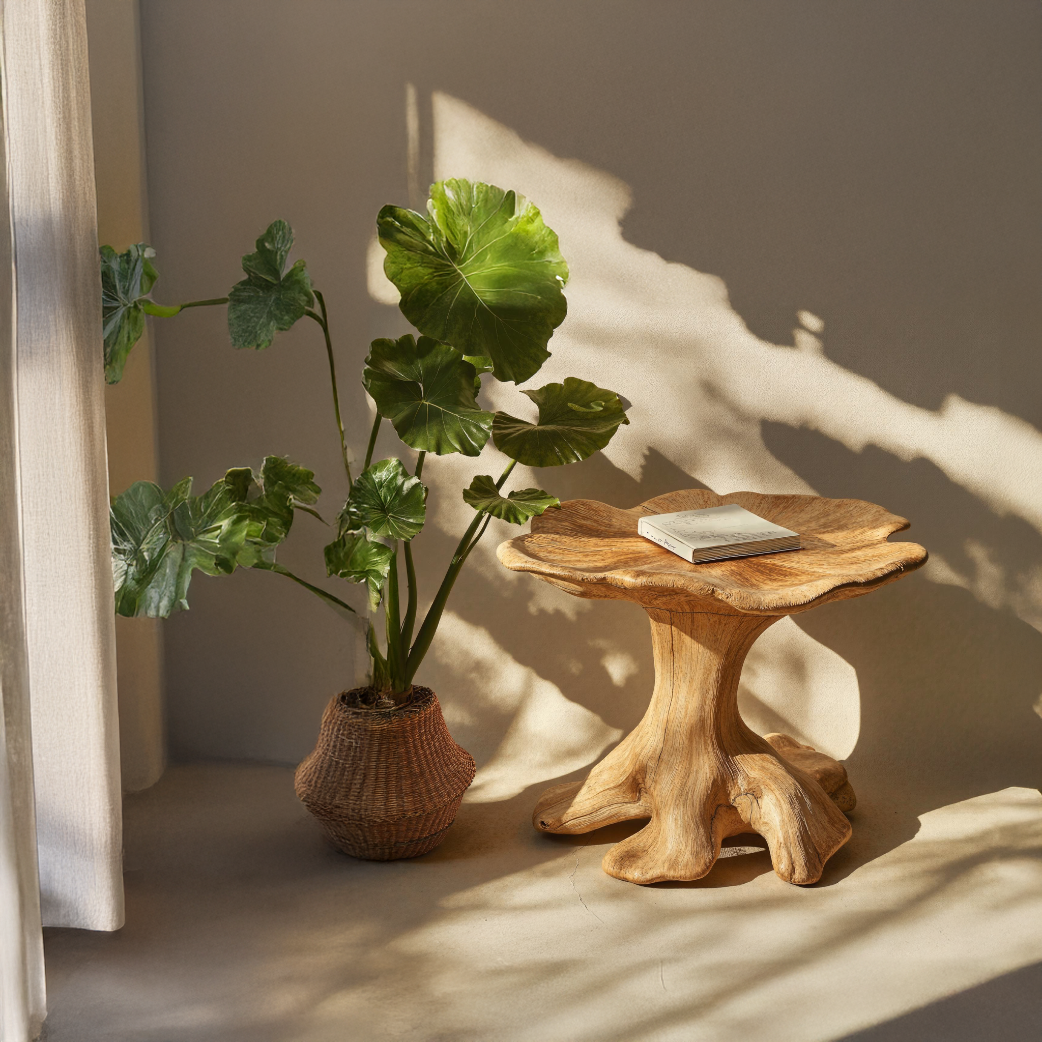 Modern Minimal Wood Mushroom End Table For Lounge Area Simplicity SILDTEN105