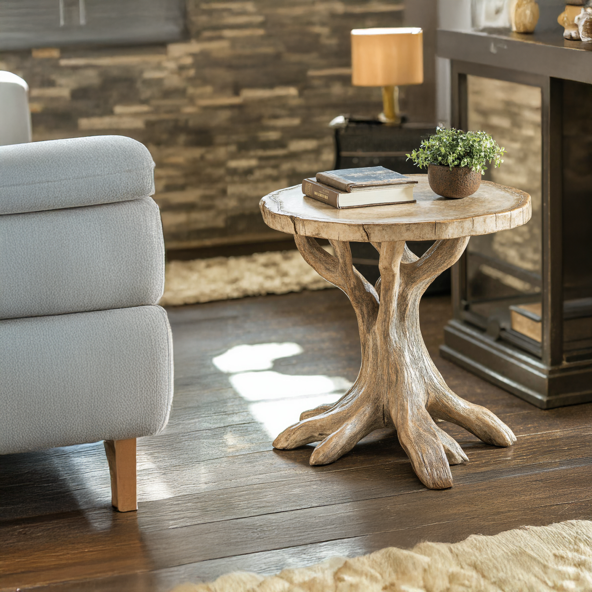 Live Edge Wood End Table For Modern Living Room Decor SILDTEN096